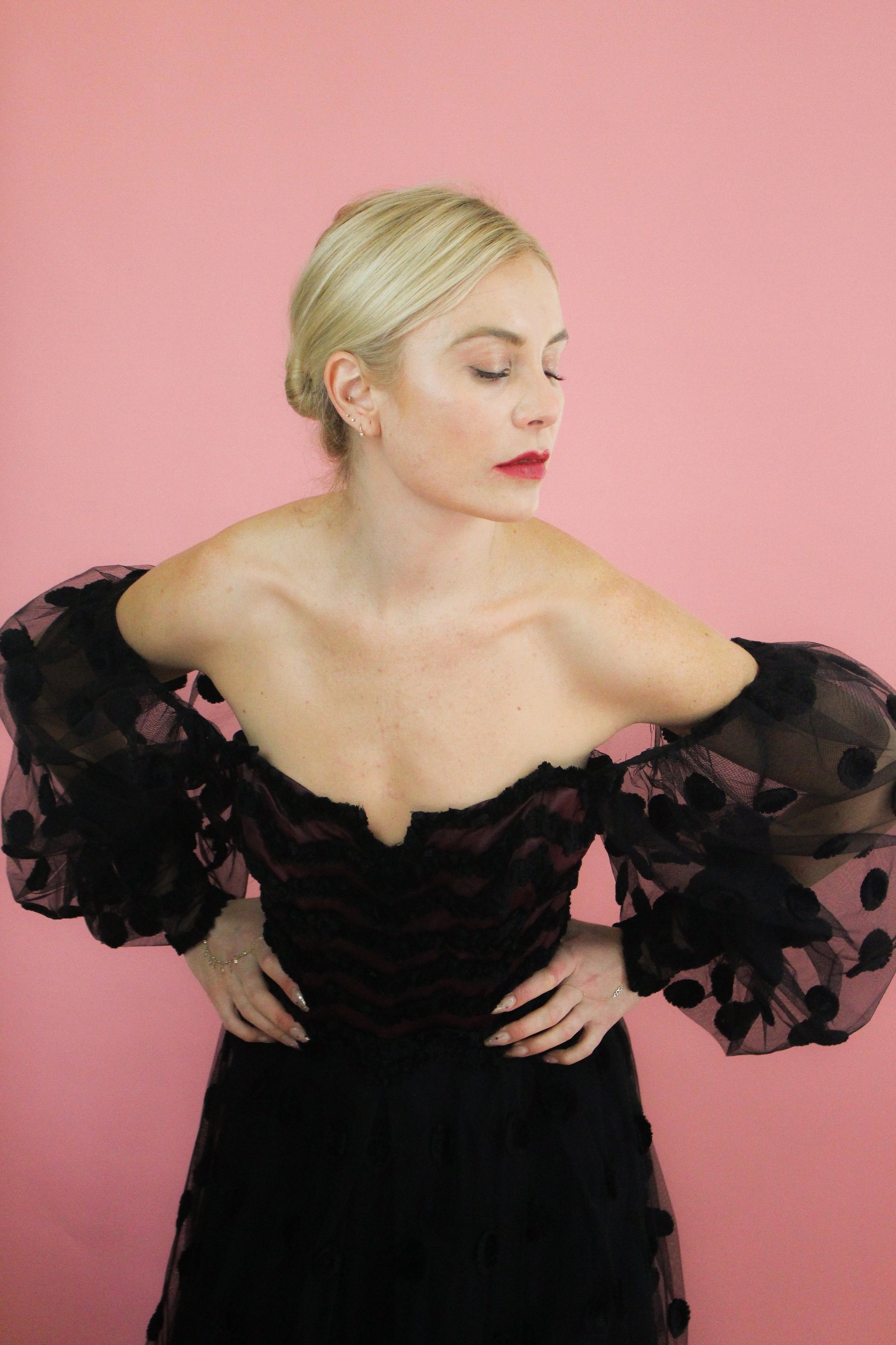 Loris Azzaro 1979 Polka Dot, Balloon Sleeve Gown - The Kit Vintage