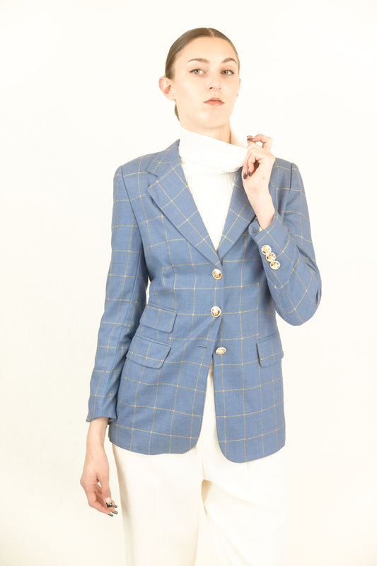Escada Cashmere Window Pane Blazer - The Kit Vintage