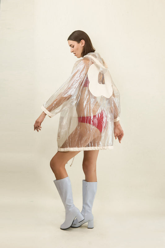 Courreges c. 1980's Clear Nylon Hooded Jacket - The Kit Vintage