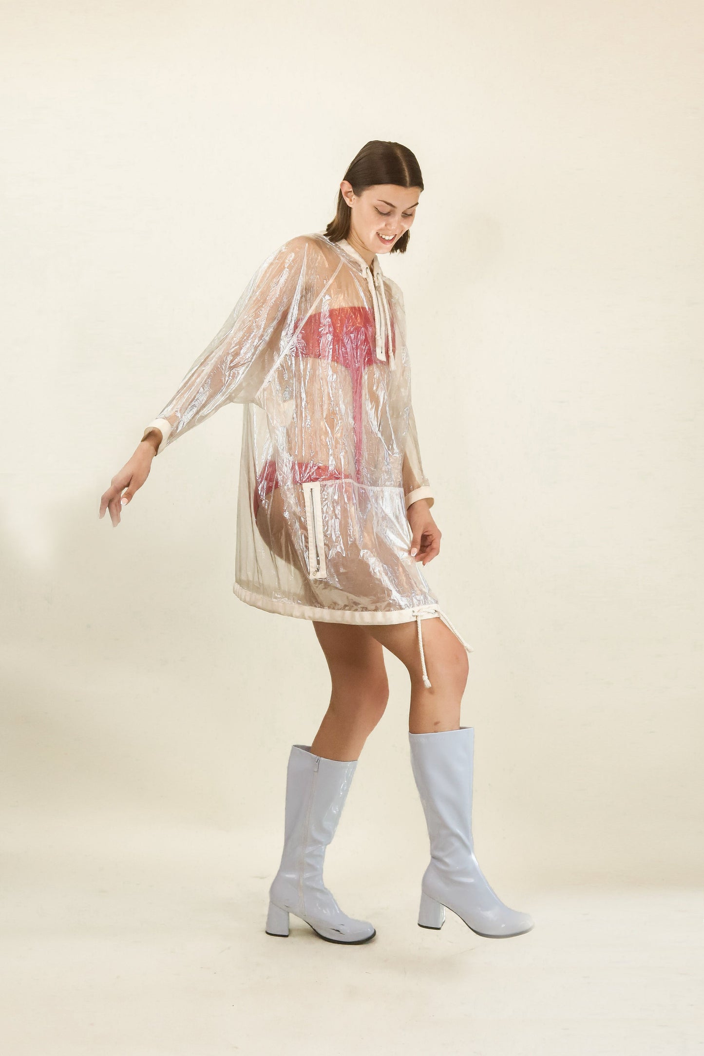 Courreges c. 1980's Clear Nylon Hooded Jacket - The Kit Vintage