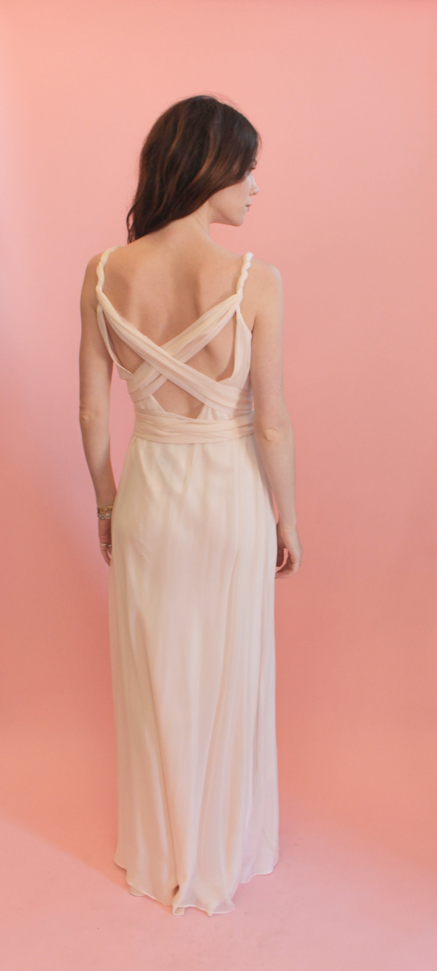 Jane Booke Silk Goddess Chiffon Grecian Style Gown - The Kit Vintage
