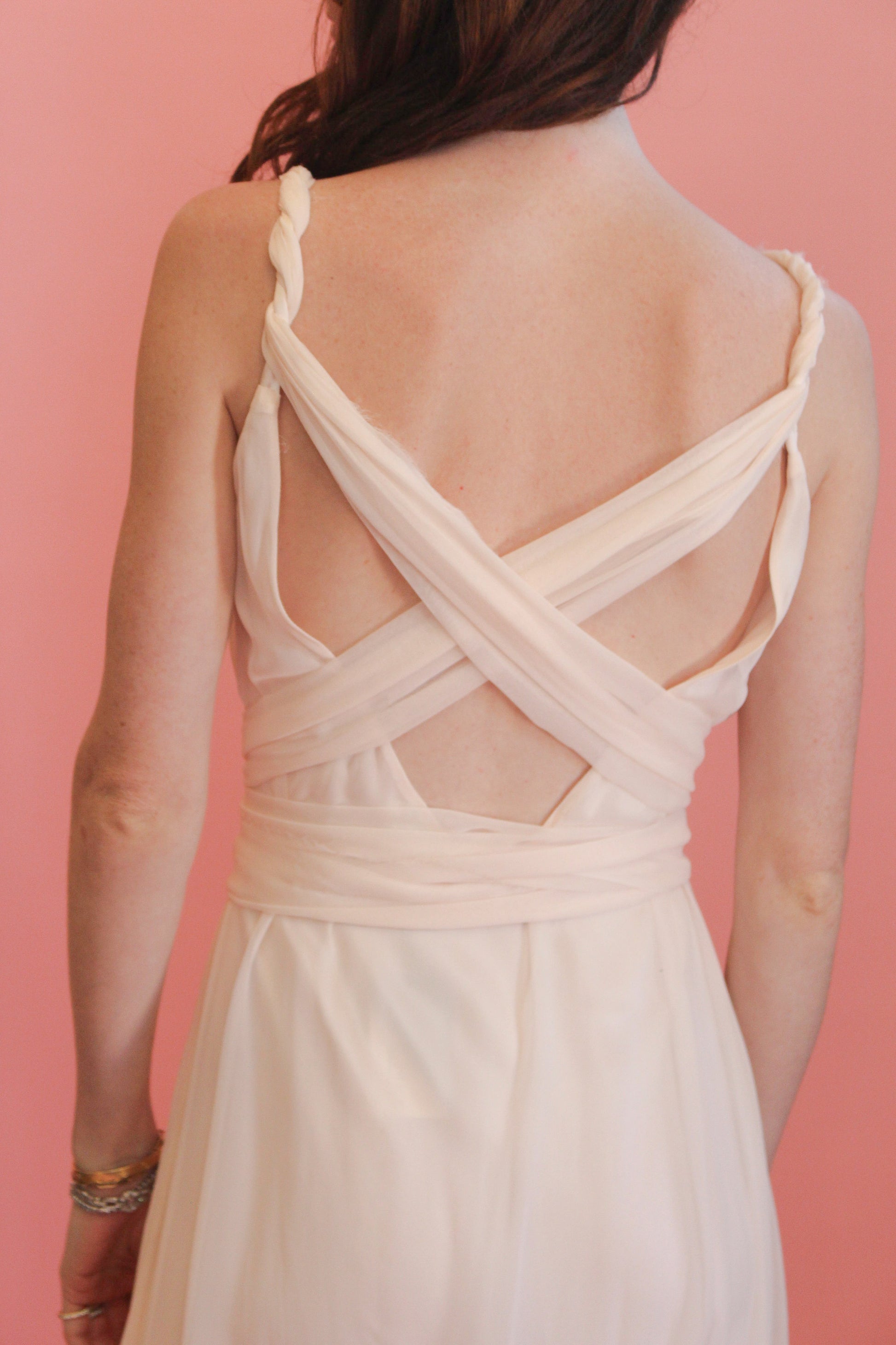 Jane Booke Silk Goddess Chiffon Grecian Style Gown - The Kit Vintage
