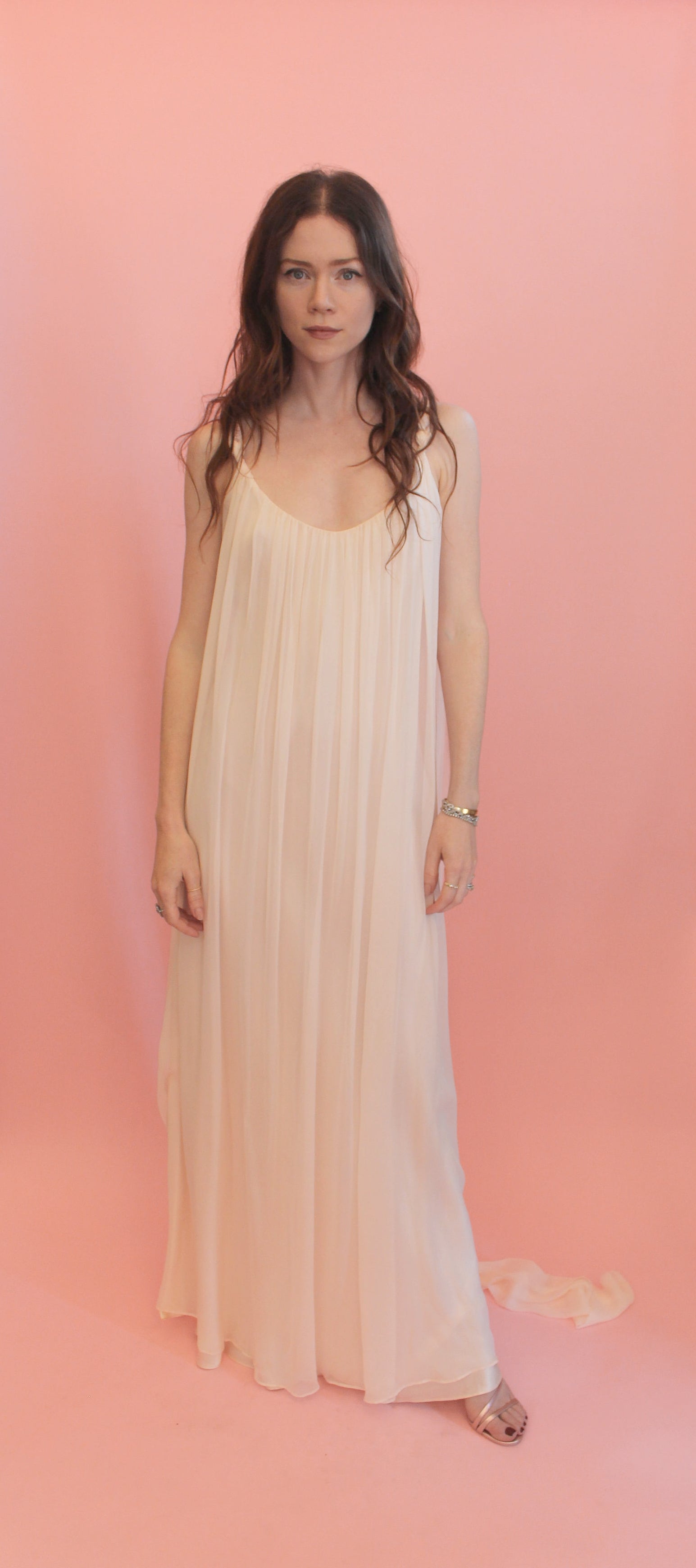 Jane Booke Silk Goddess Chiffon Grecian Style Gown - The Kit Vintage