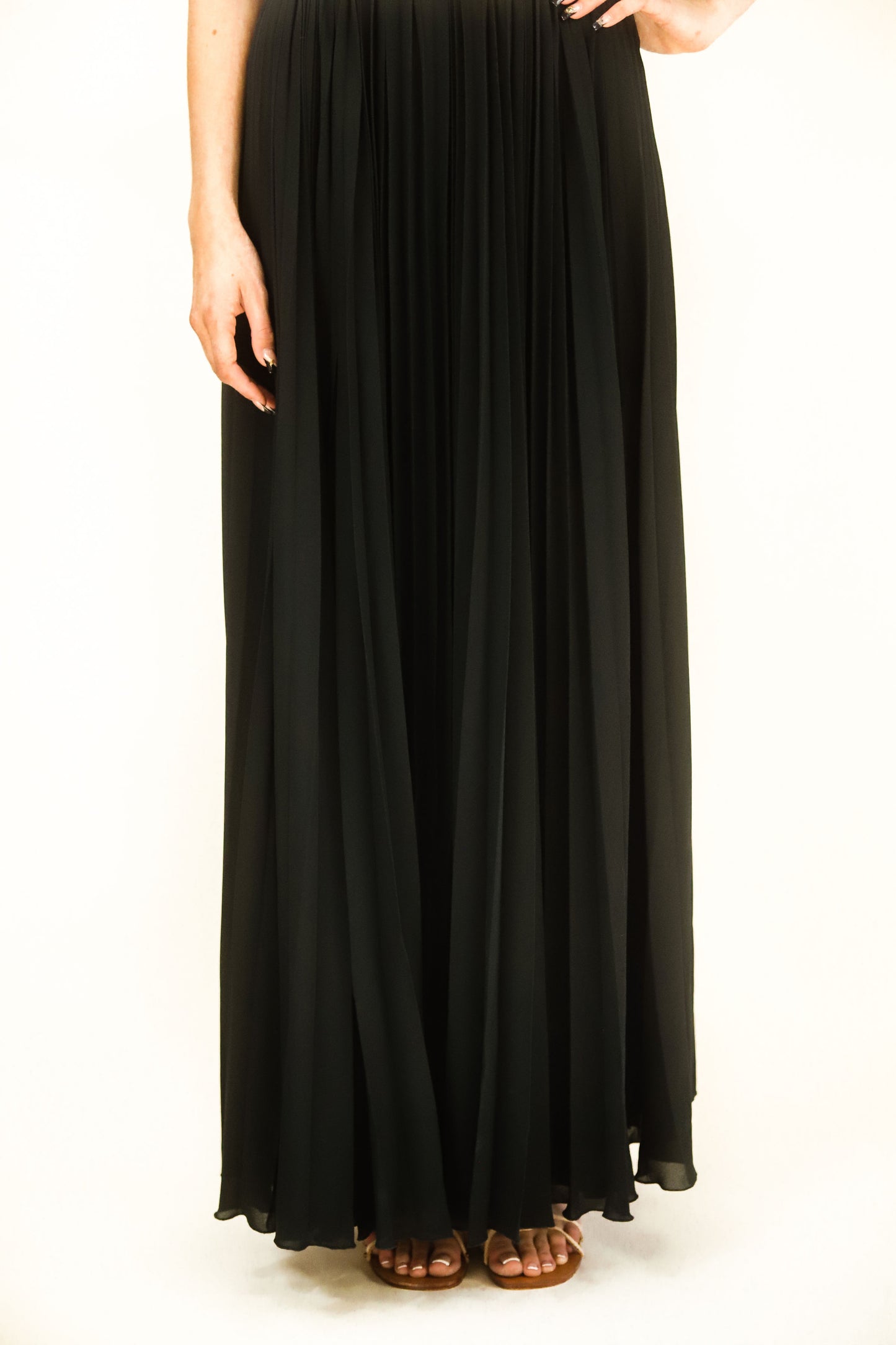 Albert Capraro Strapless Pleated Gown - The Kit Vintage