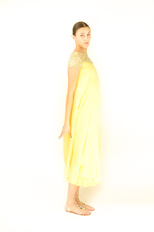 Malcolm Starr Chiffon Embellished Dress - The Kit Vintage