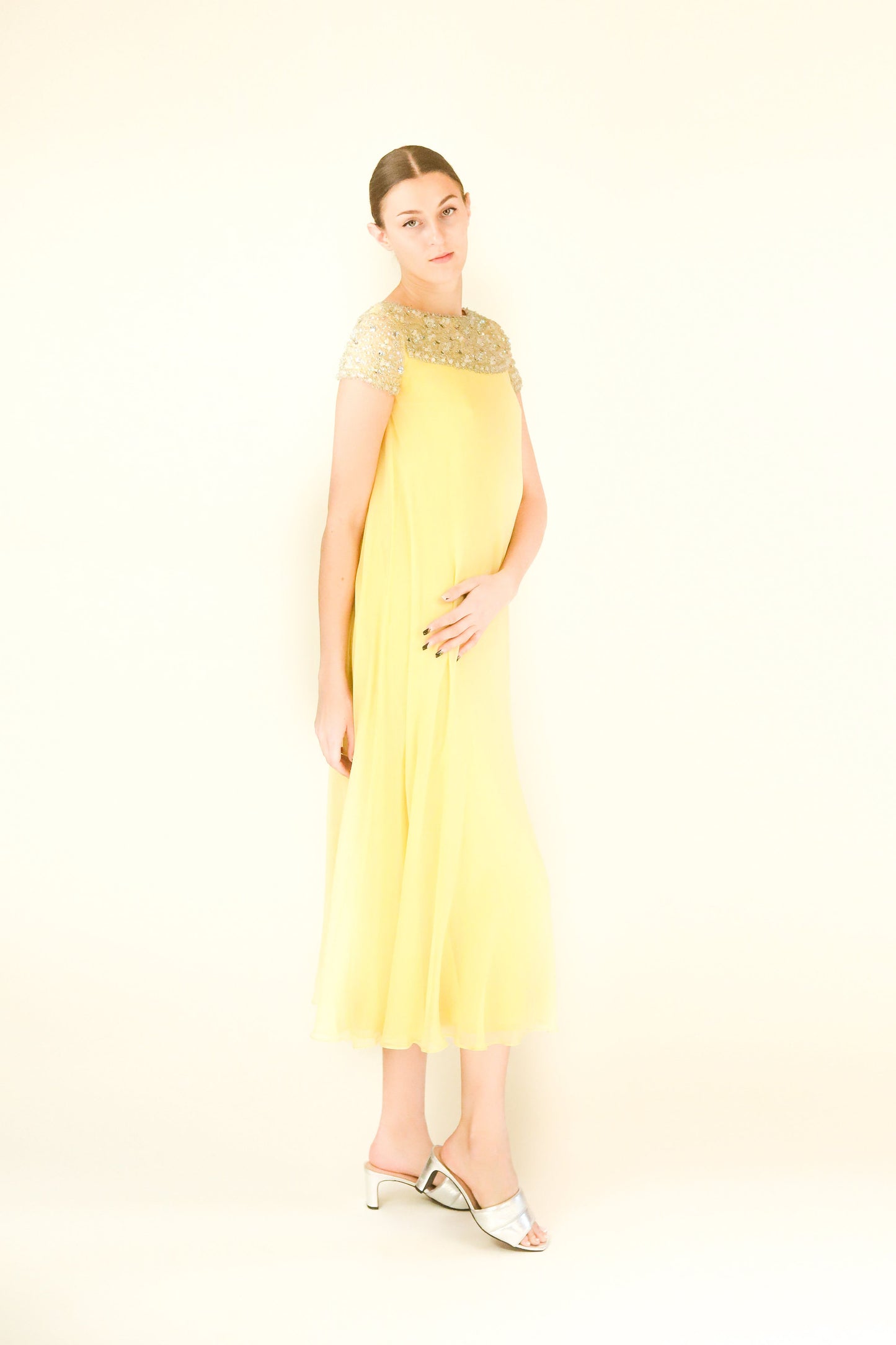 Malcolm Starr Chiffon Embellished Dress