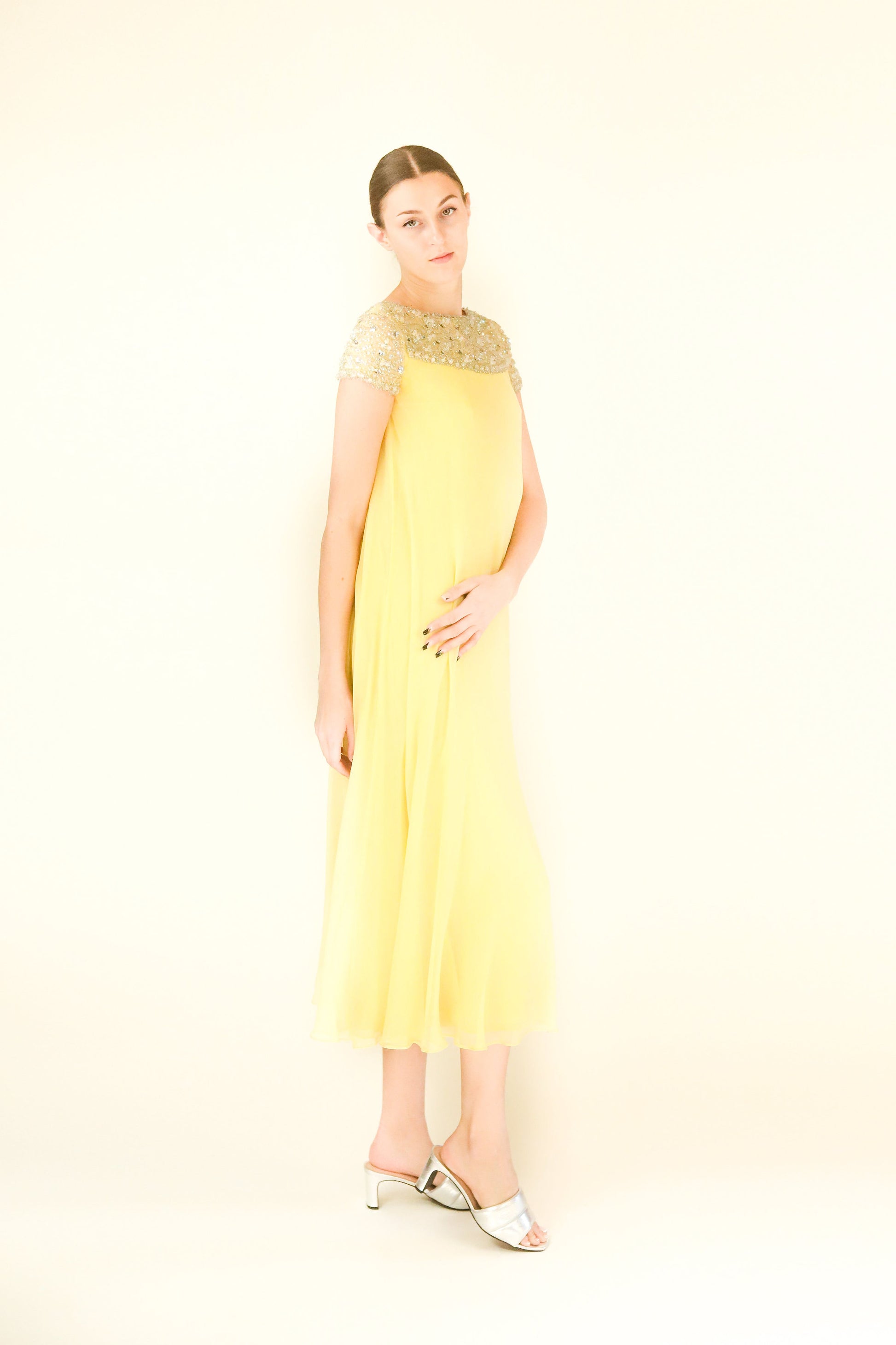 Malcolm Starr Chiffon Embellished Dress - The Kit Vintage
