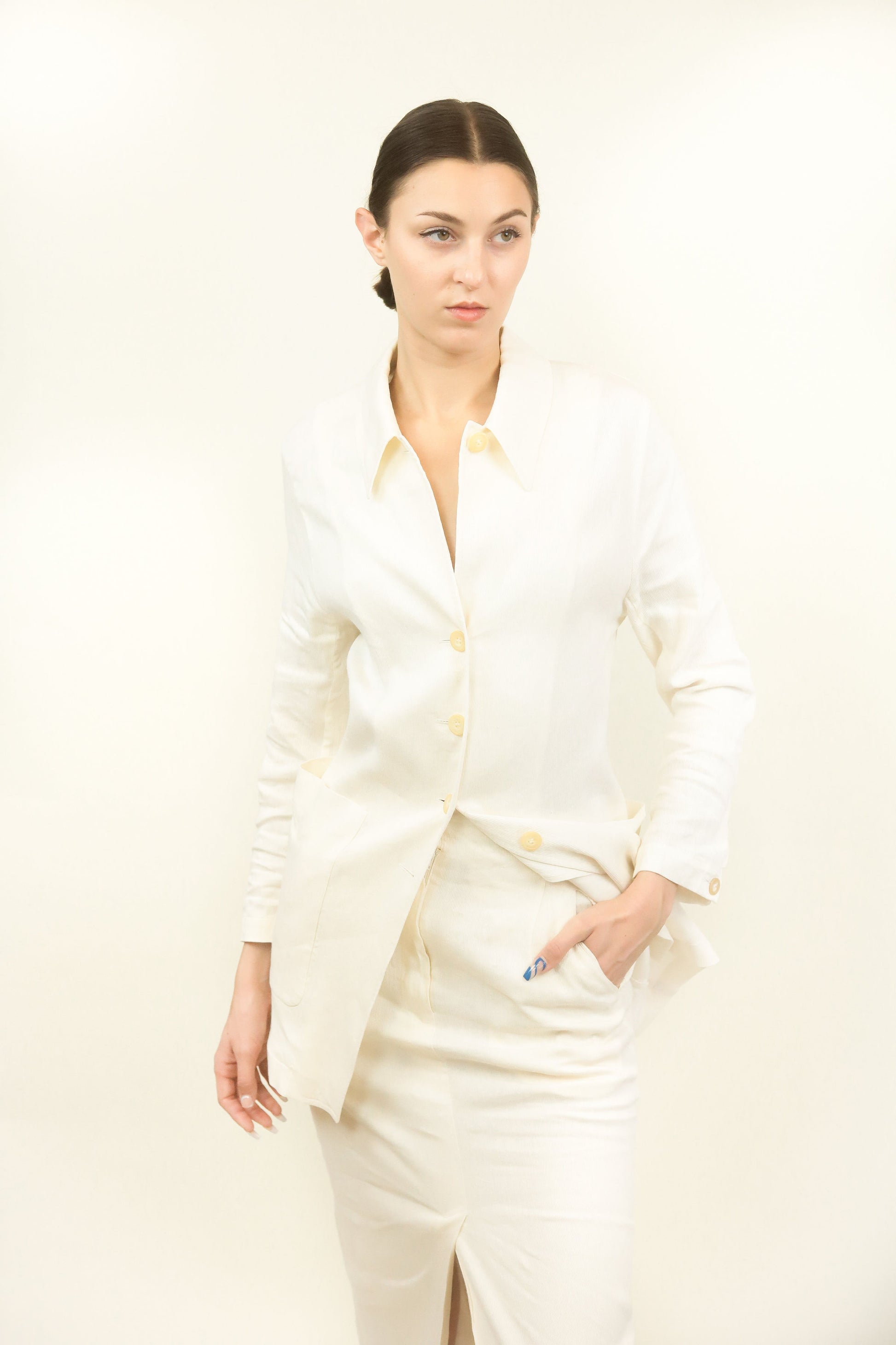 Dries Van Noten Ribbed Jacket and Skirt Set - The Kit Vintage