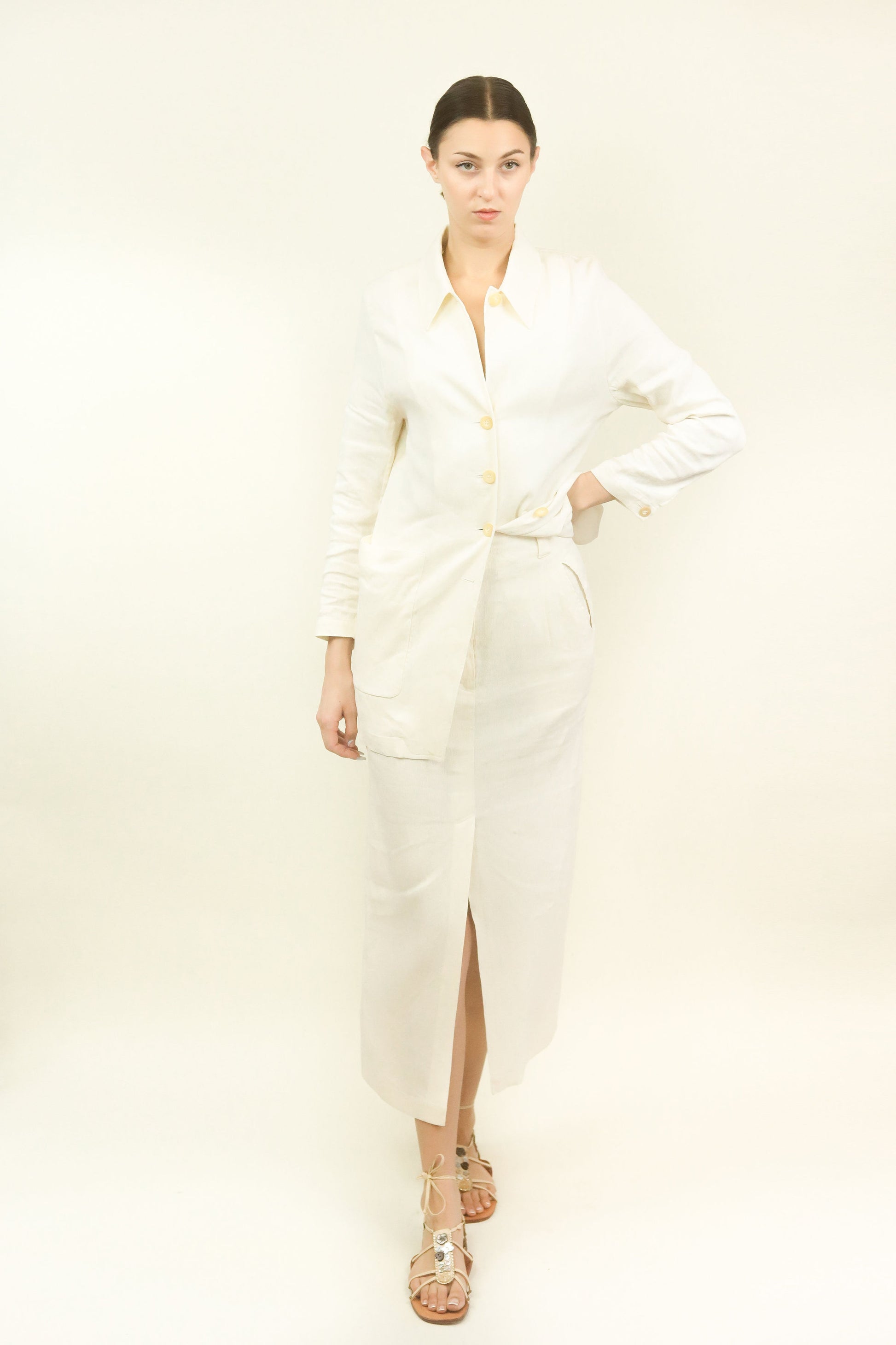 Dries Van Noten Ribbed Jacket and Skirt Set - The Kit Vintage
