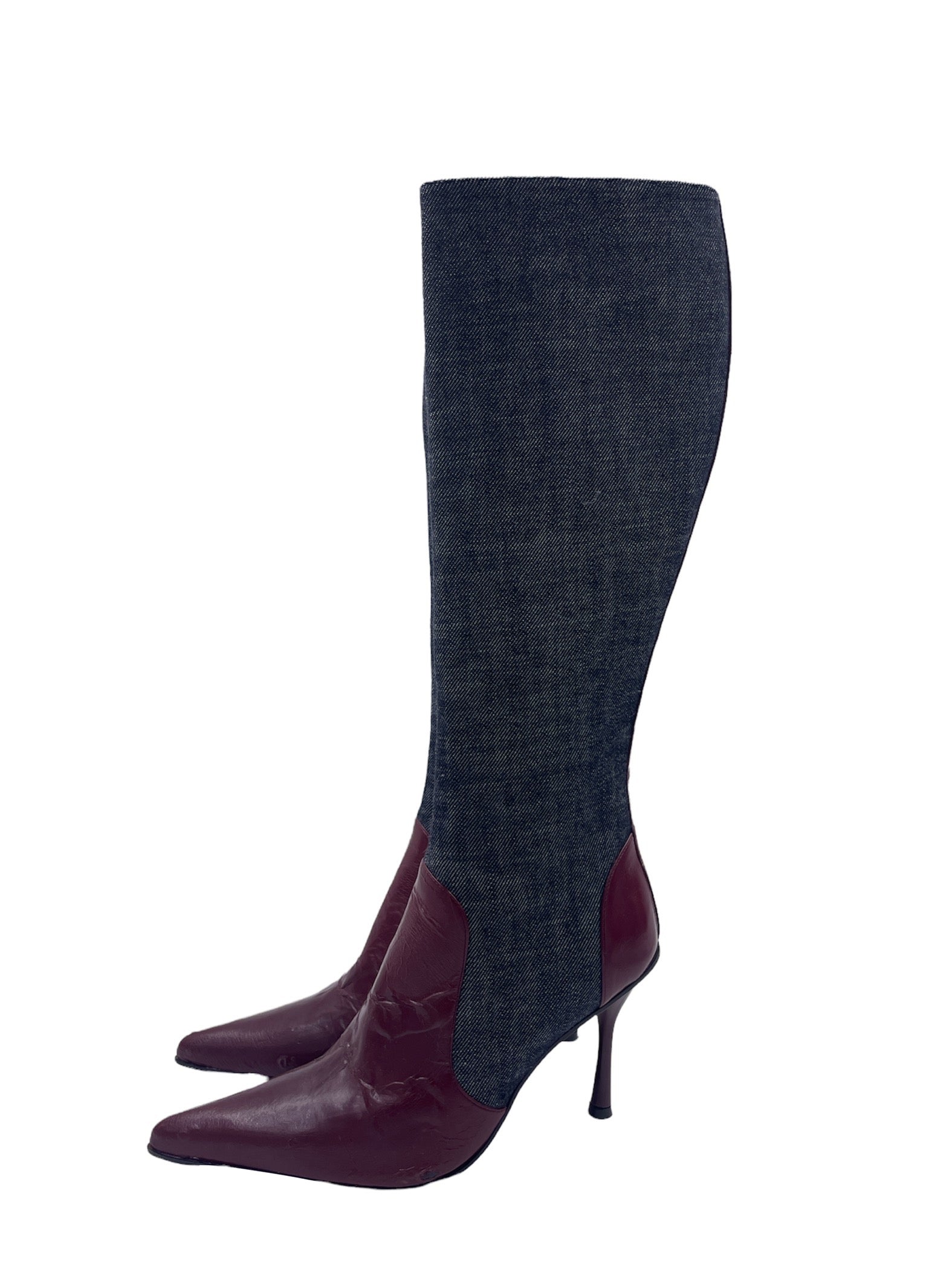 Dolce & Gabbana Denim Knee-High Boots - The Kit Vintage