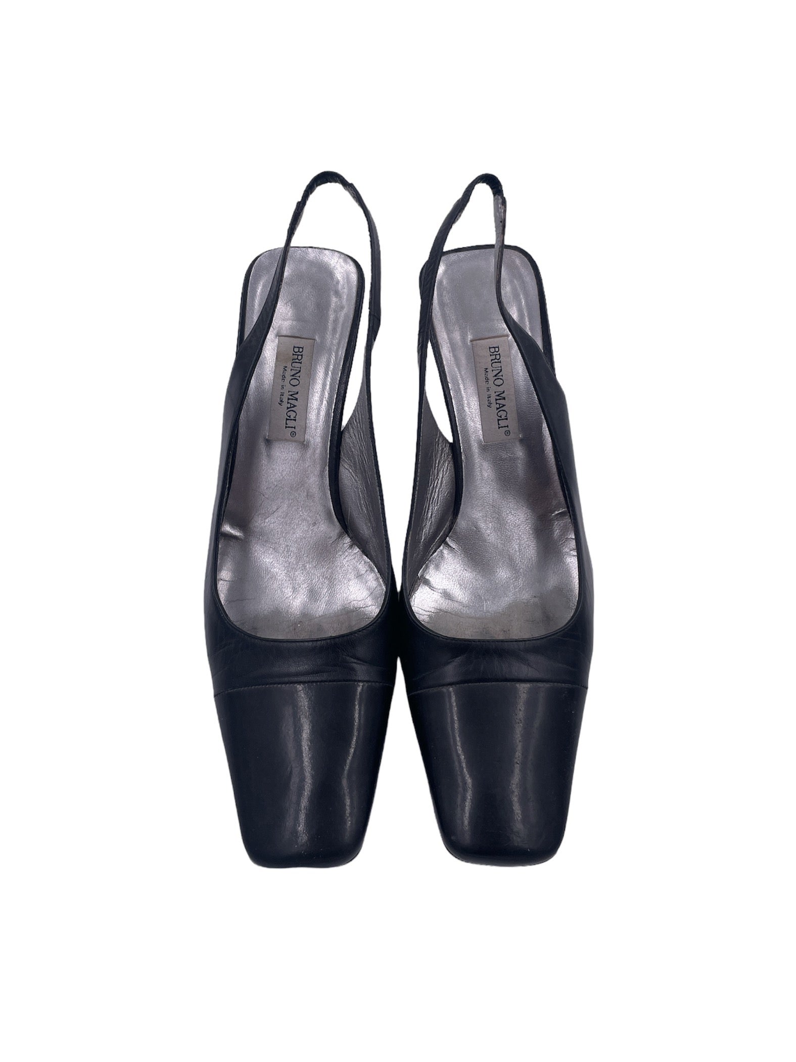 Bruno Magli Black Slingback Heels - The Kit Vintage