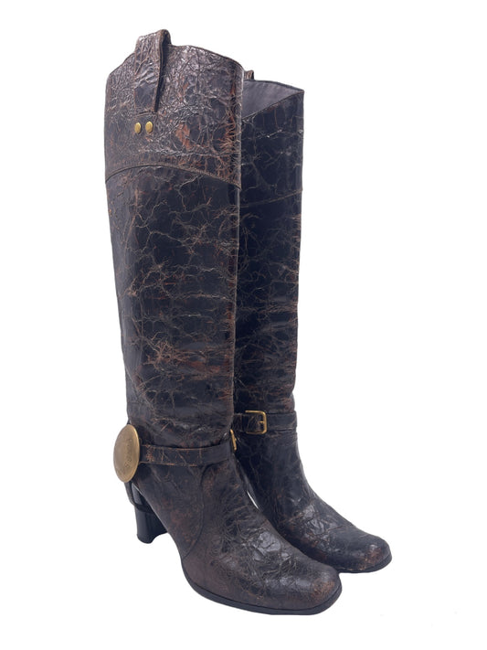 Dolce & Gabbana Wrinkled Leather Boot - The Kit Vintage