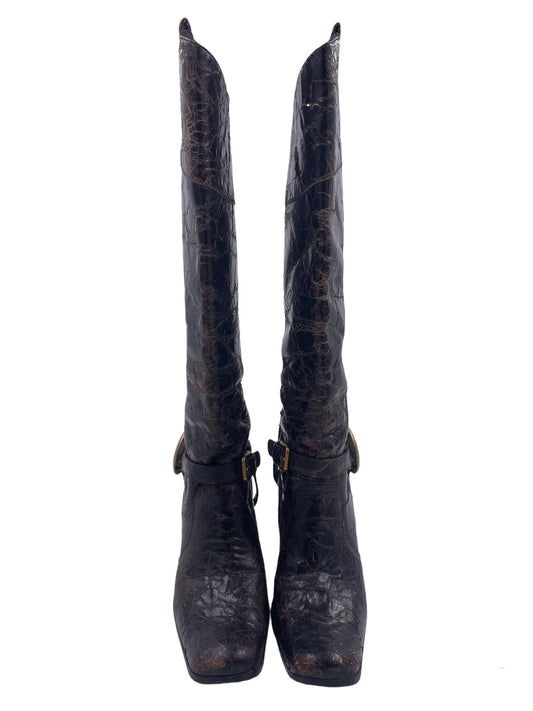 Dolce & Gabbana Wrinkled Leather Boot - The Kit Vintage