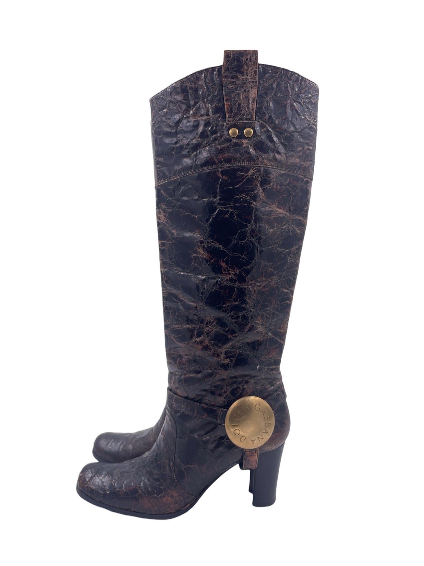Dolce & Gabbana Wrinkled Leather Boot - The Kit Vintage