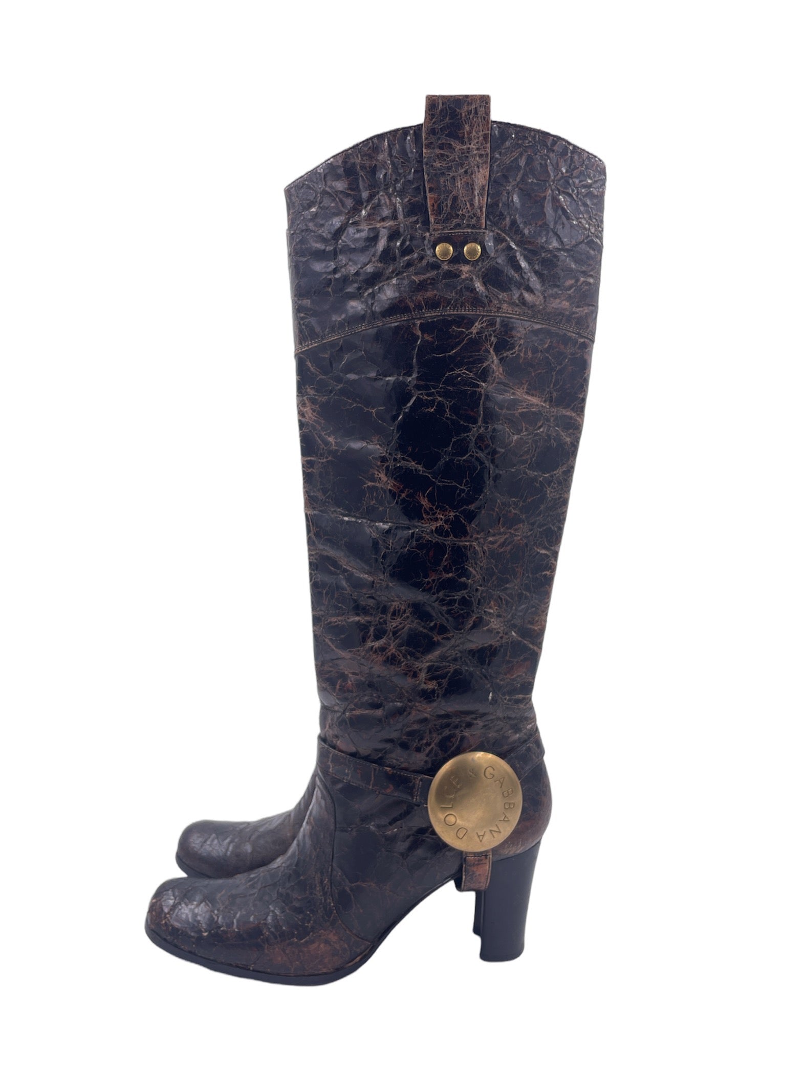 Dolce & Gabbana Wrinkled Leather Boot - The Kit Vintage