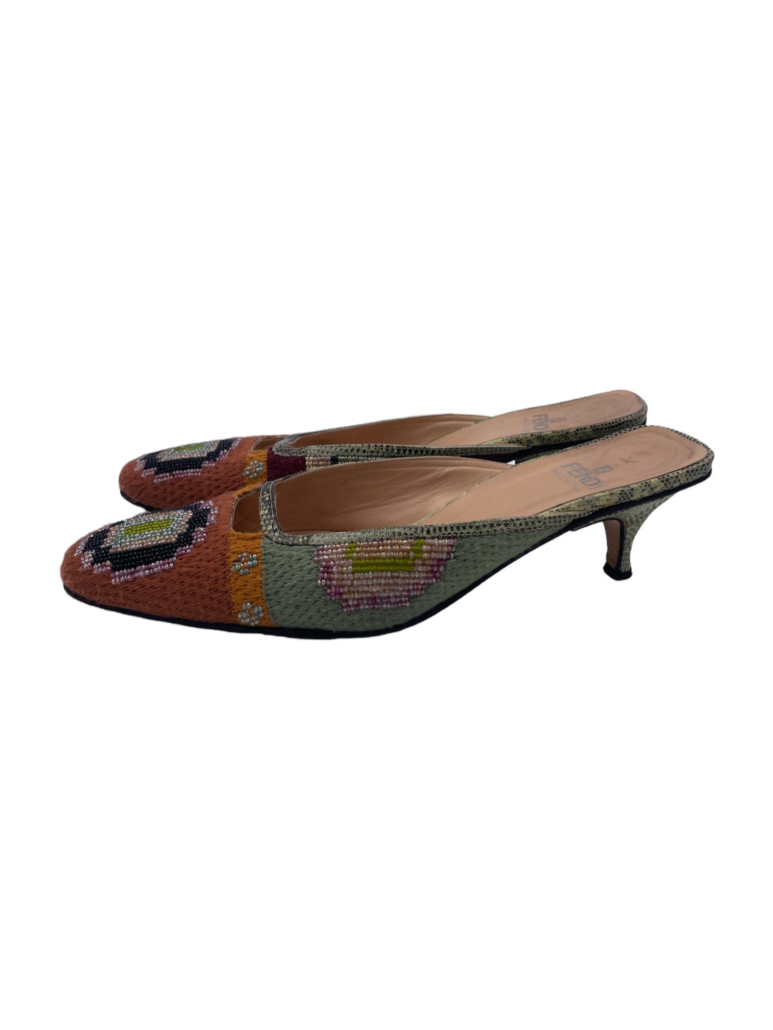 Fendi Beaded And Knit Slide - The Kit Vintage