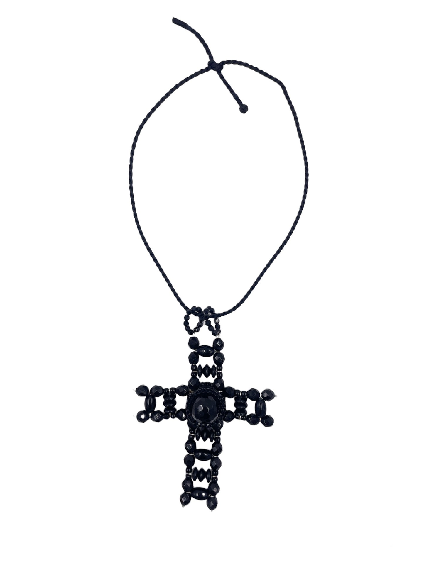 Erickson Beamon Black Beaded Cross