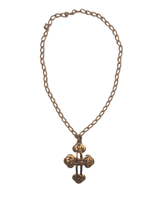 Trifari Gold Cross Necklace - The Kit Vintage