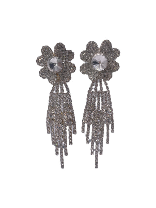 Crystal Flower Drop Earrings - The Kit Vintage