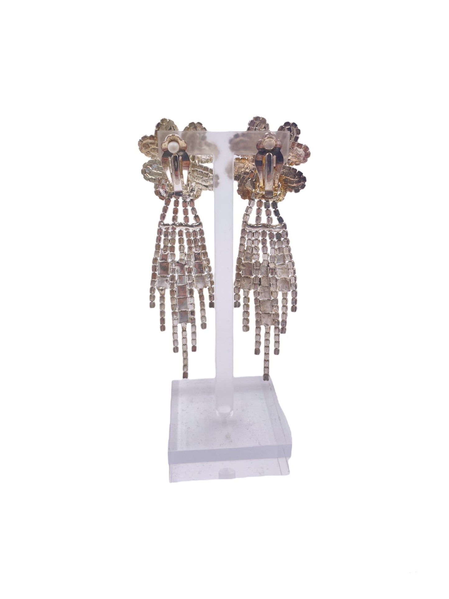 Crystal Flower Drop Earrings - The Kit Vintage