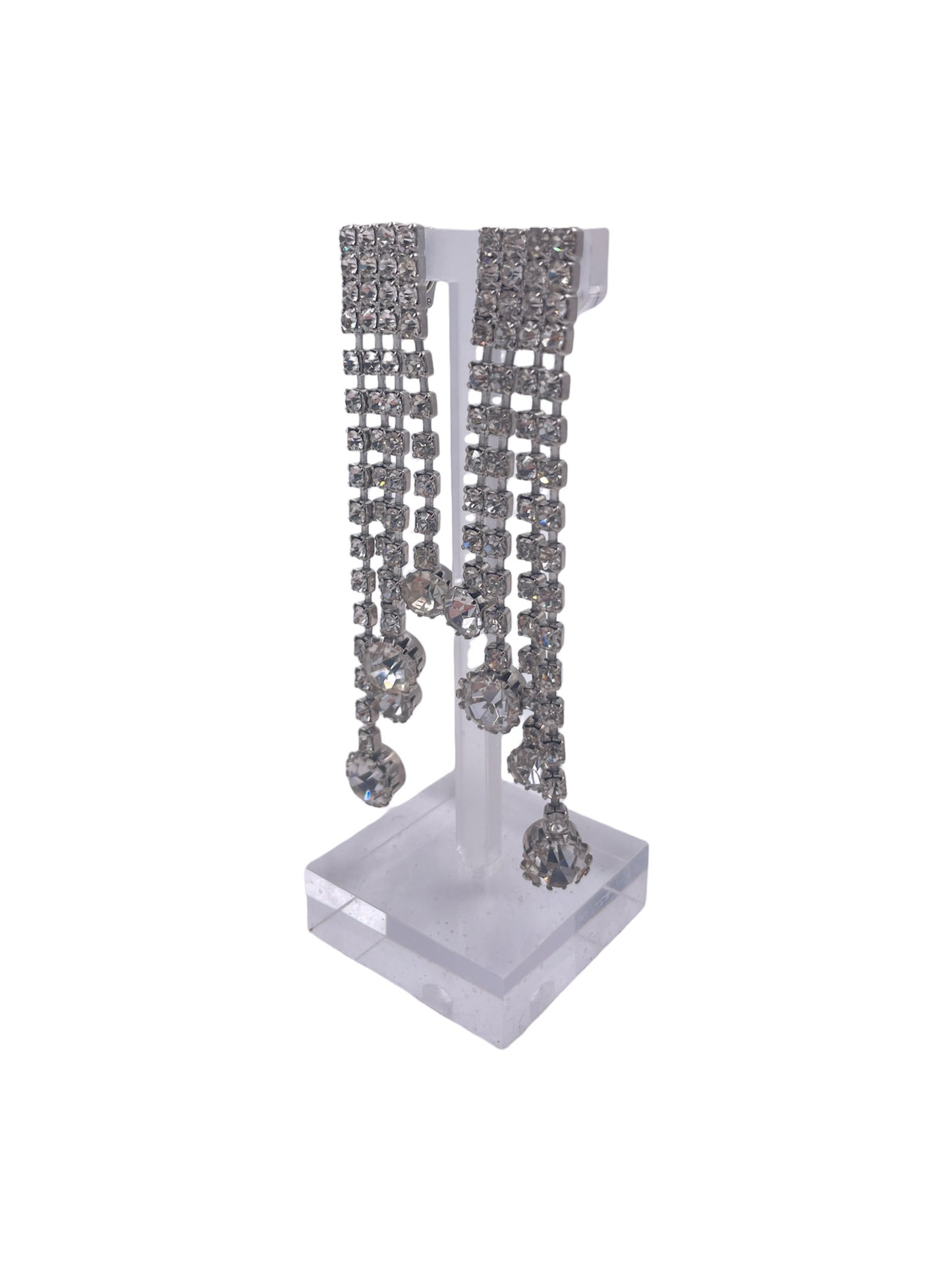 Crystal Drop 4 Strand Earrings