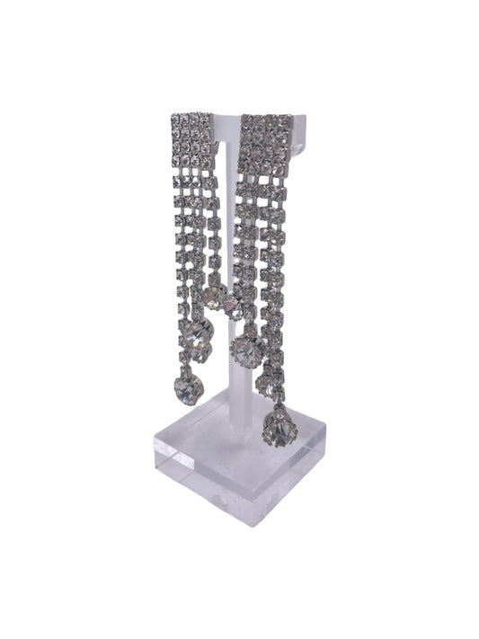 Crystal Drop 4 Strand Earrings - The Kit Vintage