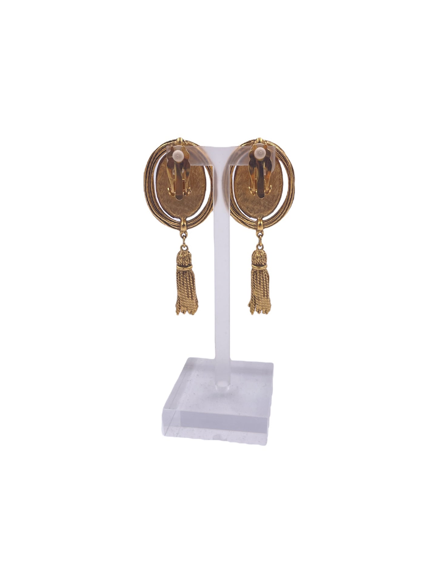 Rose Stone Tassel Earrings - The Kit Vintage