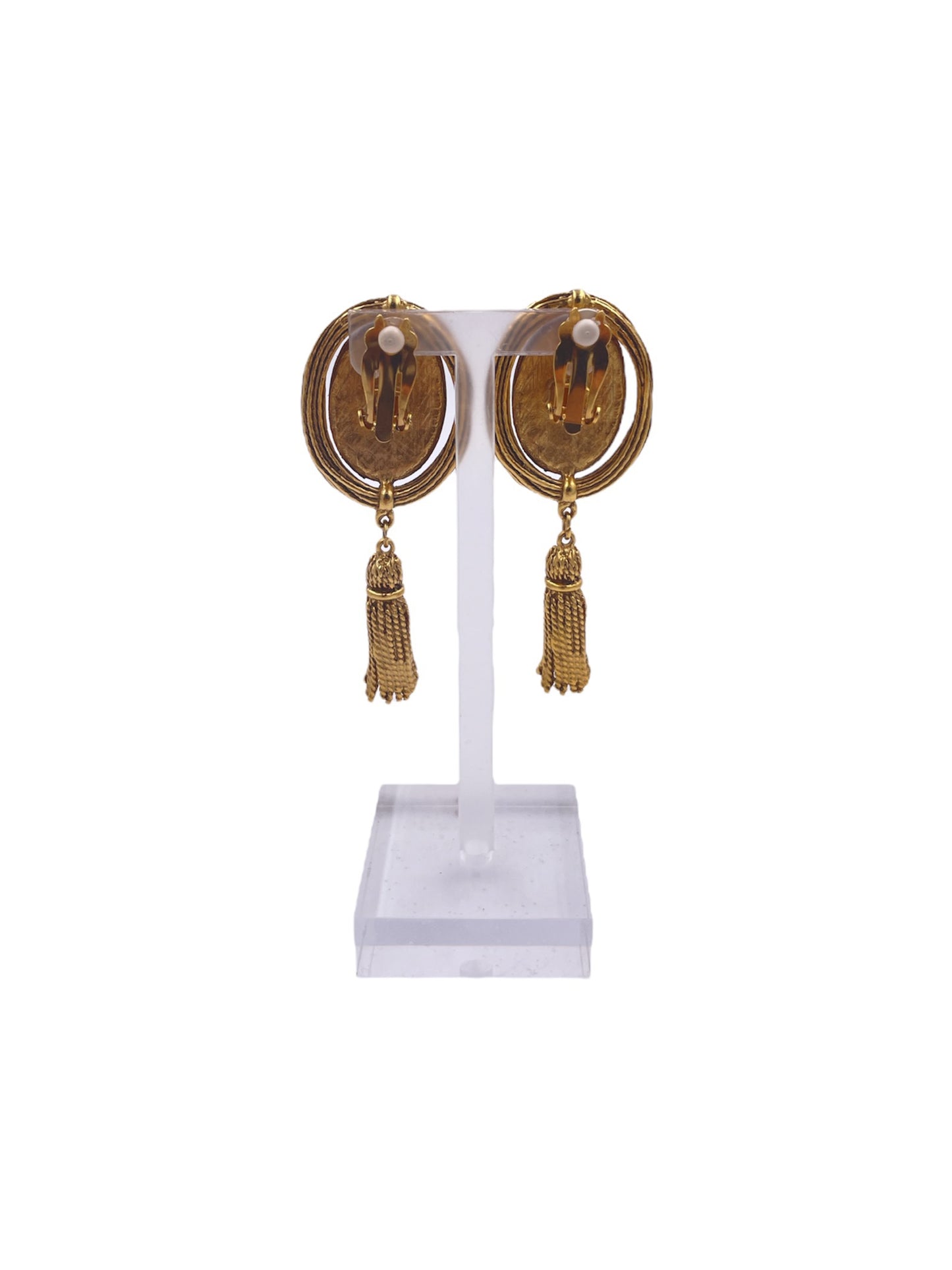 Deep Blue Stone Tassel Earring - The Kit Vintage