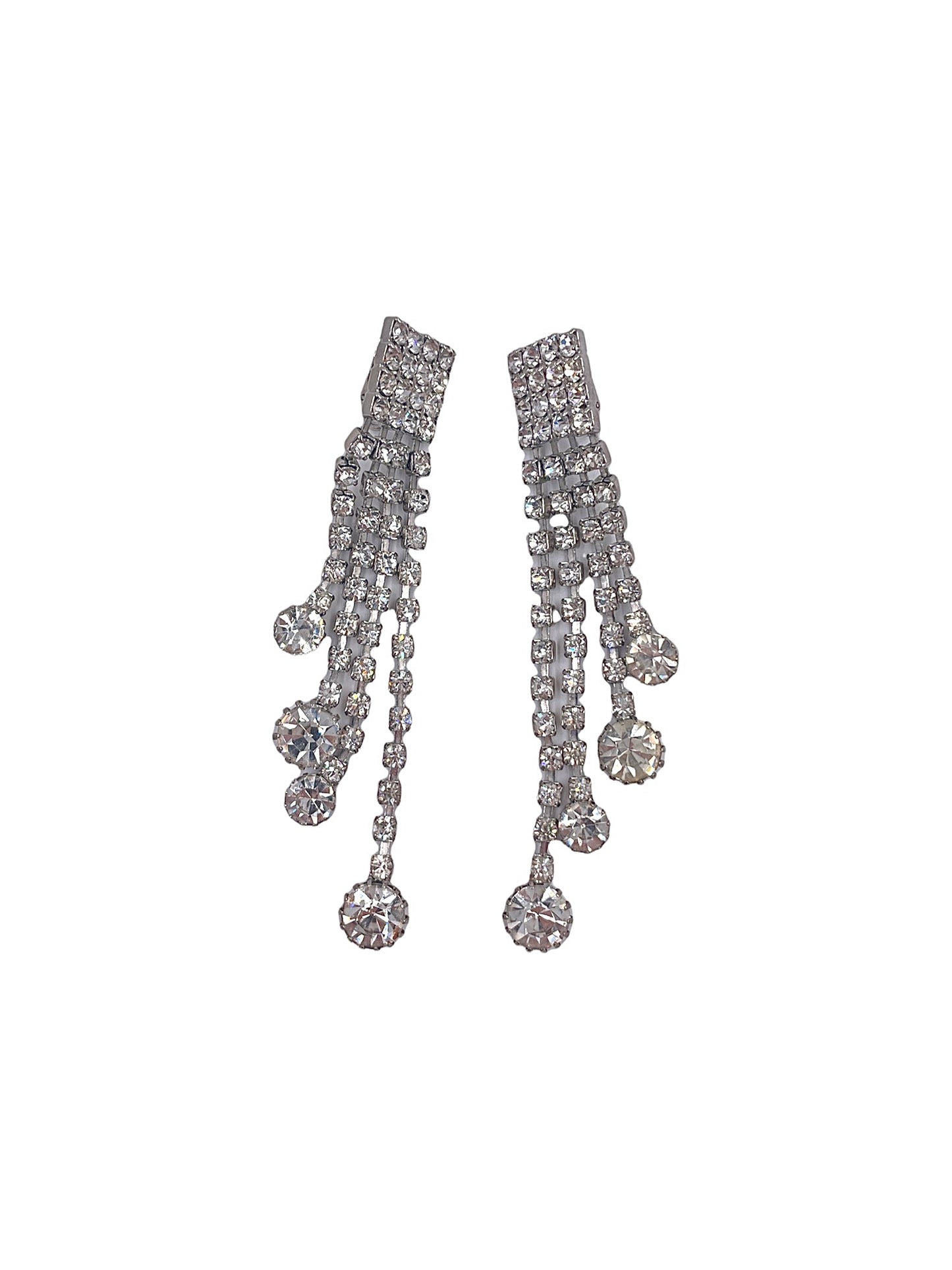 Crystal Drop 4 Strand Earrings