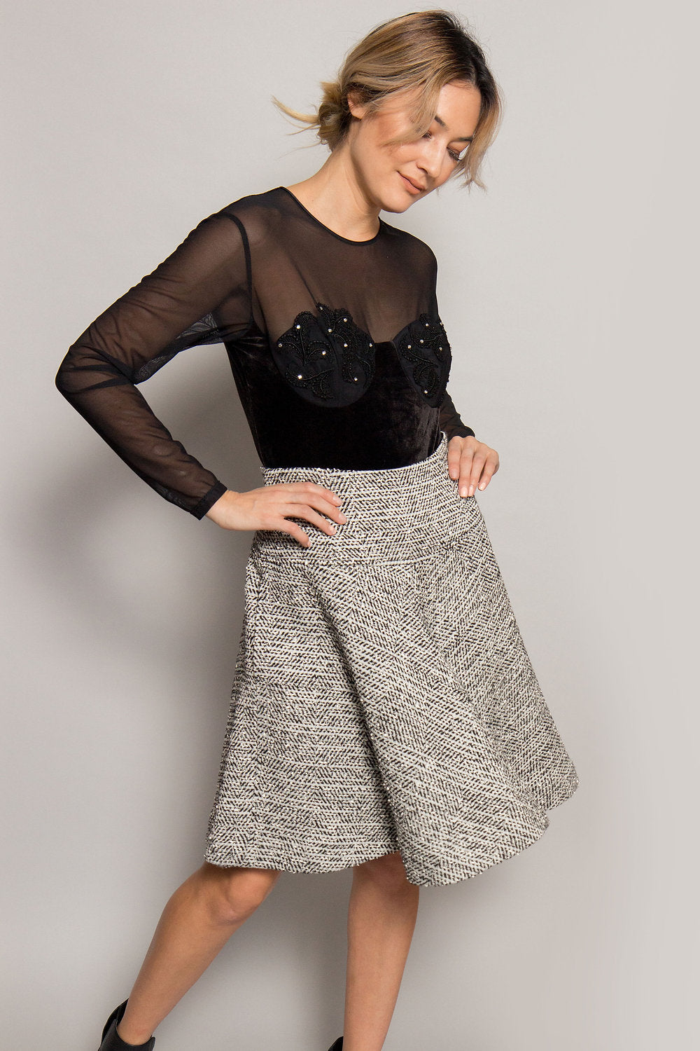1980's Oscar De La Renta Tweed Skirt - The Kit Vintage