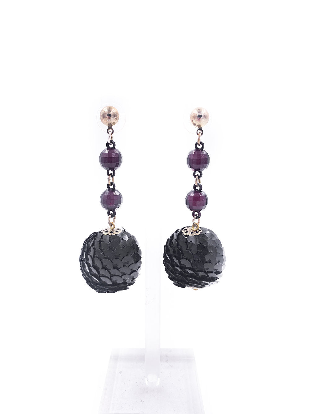 Sequin Ball Drop Earrings - The Kit Vintage