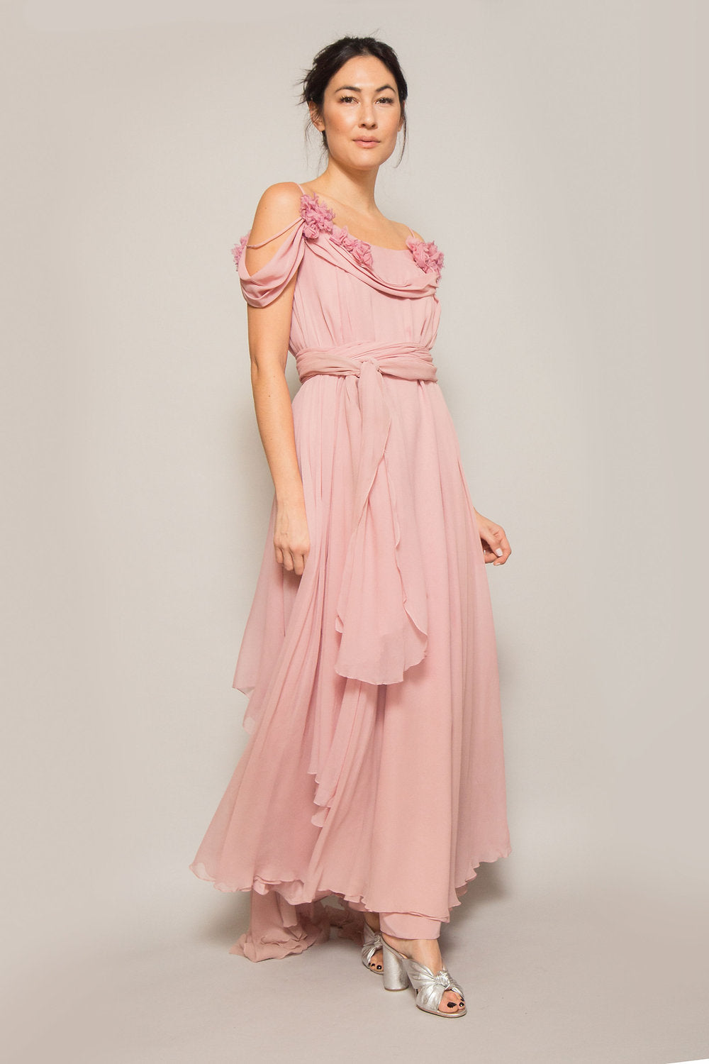 Custom Made Pink Chiffon Gown