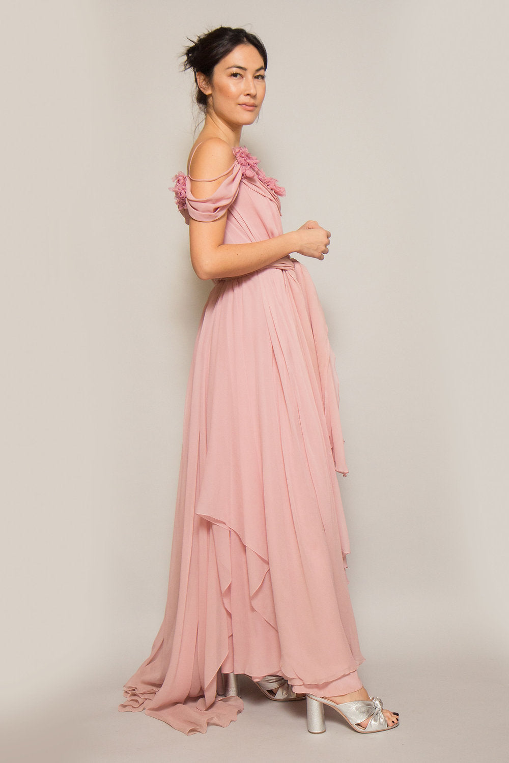 Custom Made Pink Chiffon Gown