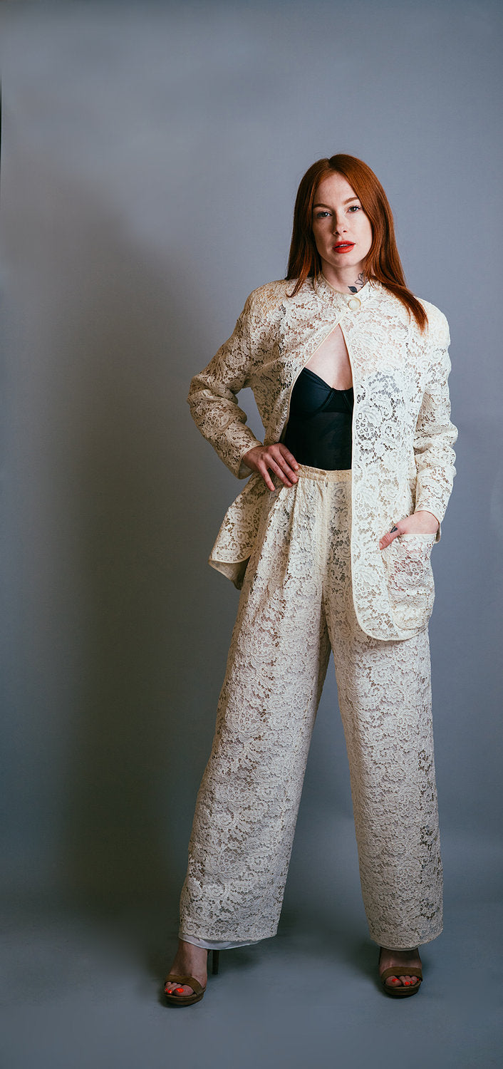 Giorgio Armani White/Cream Lace Suit - The Kit Vintage