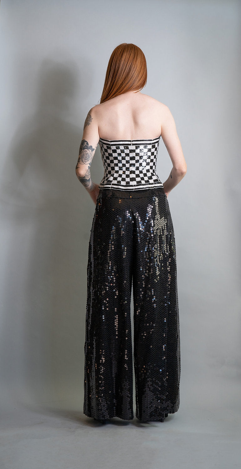 Ann Lawrence Sequin Checked Bustier and Sequin Pants - The Kit Vintage