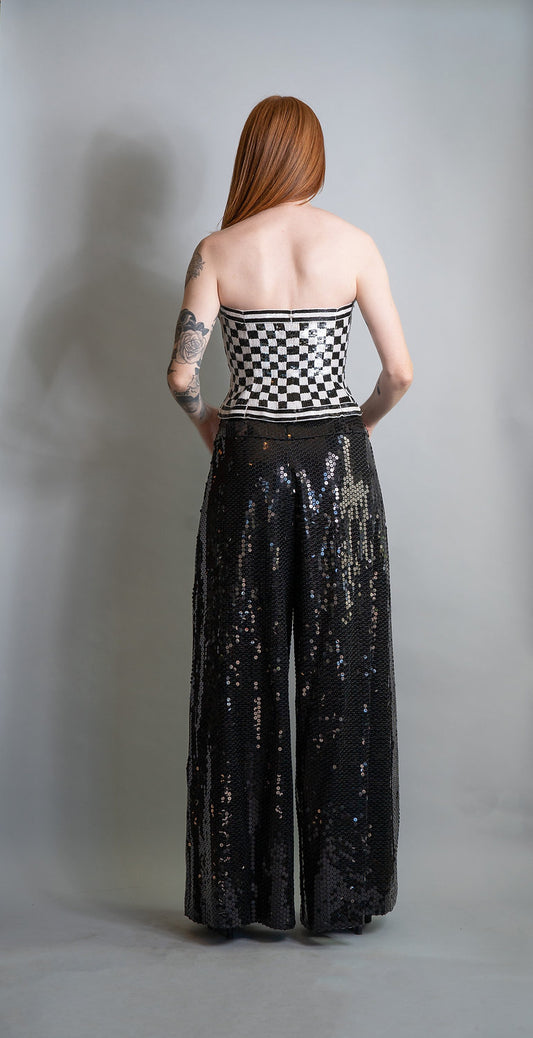 Ann Lawrence Sequin Checked Bustier and Sequin Pants - The Kit Vintage