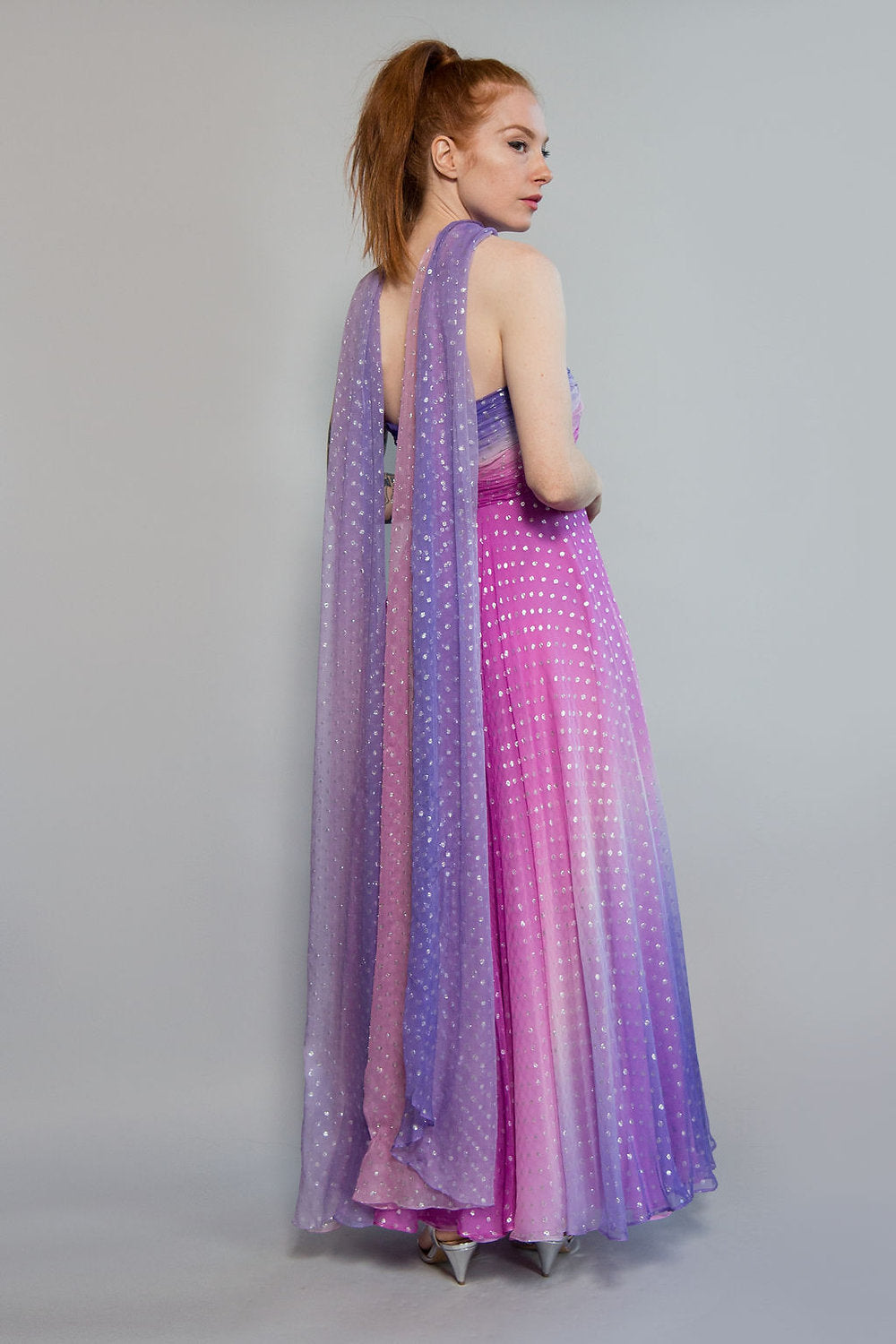 Strapless Ombre Metallic Gown - The Kit Vintage