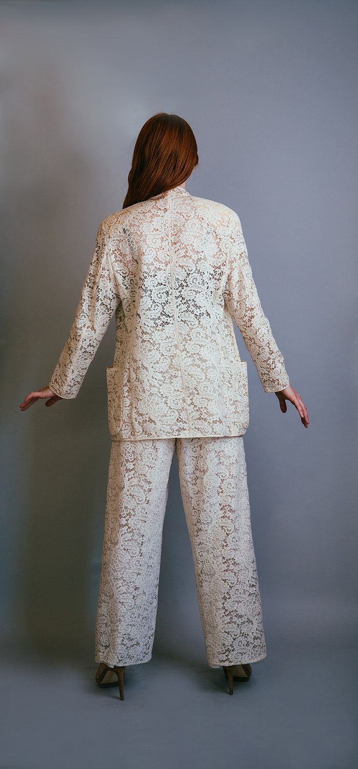 Giorgio Armani White/Cream Lace Suit - The Kit Vintage