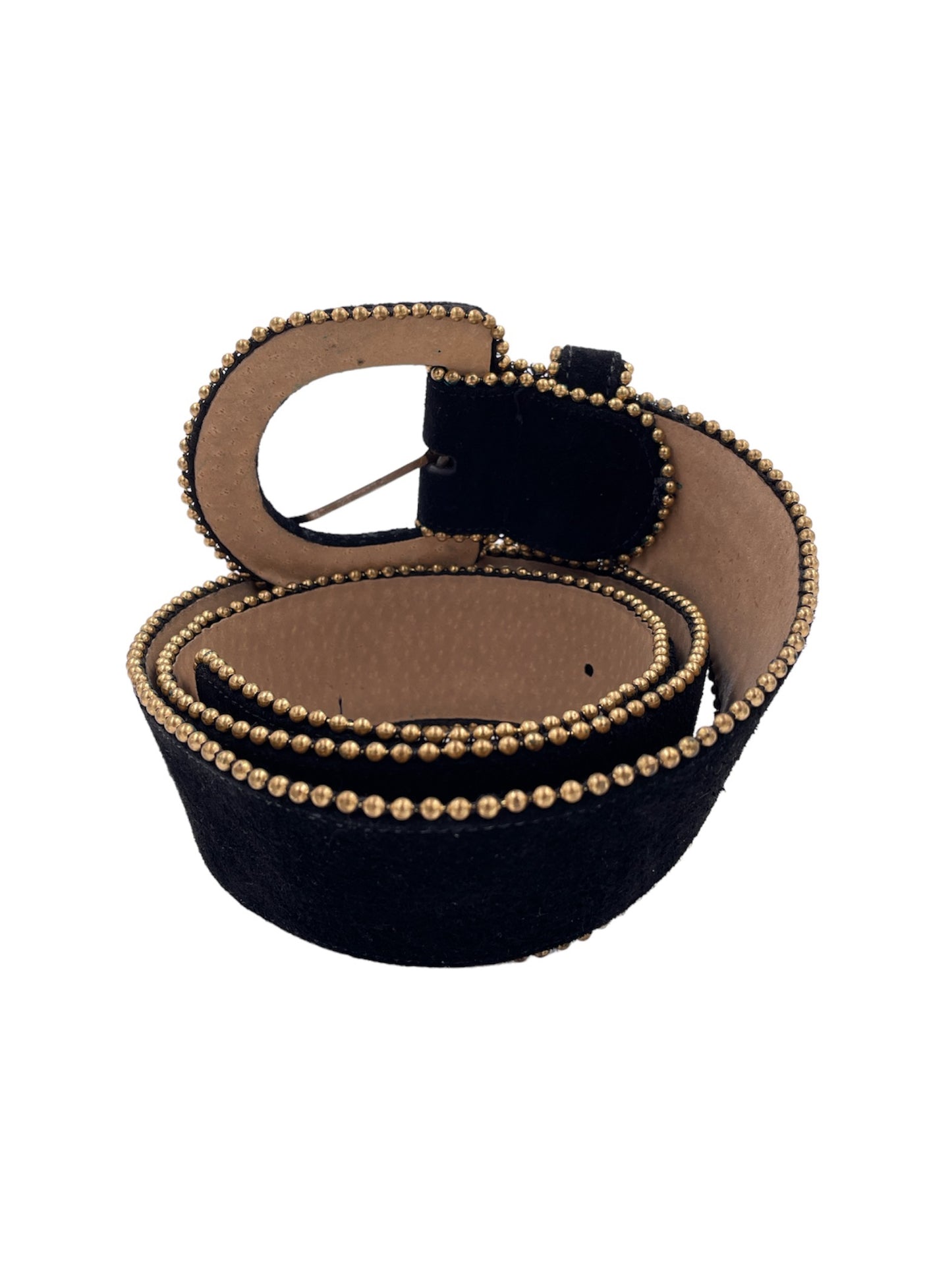 Anne Klein Suede Belt With Gold Studded Trim