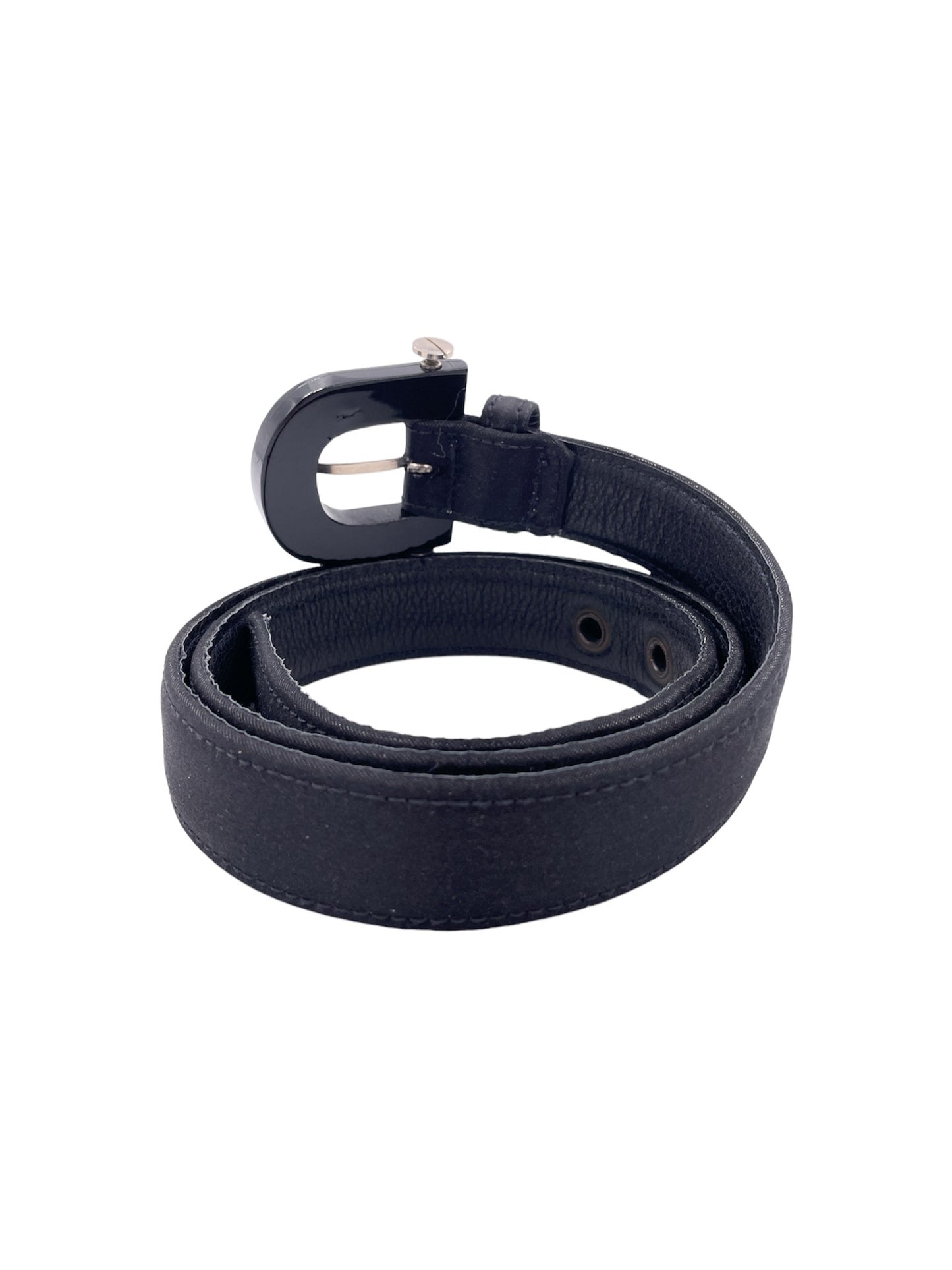 Black Lucite and Satin Belt - The Kit Vintage