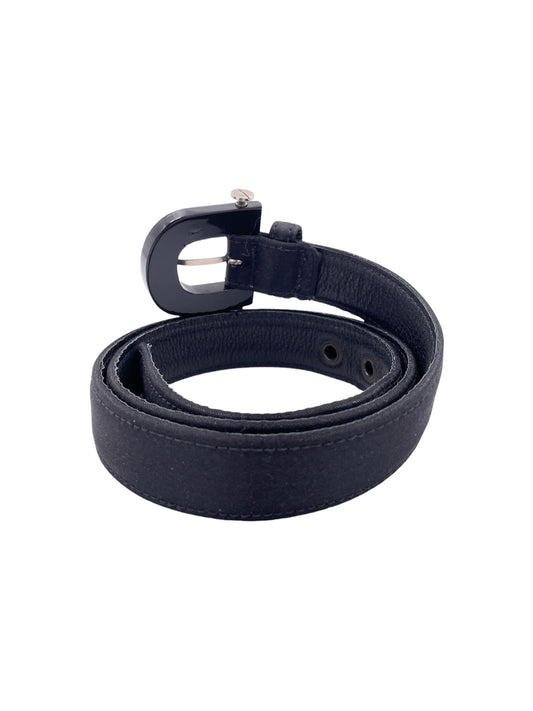 Black Lucite and Satin Belt - The Kit Vintage
