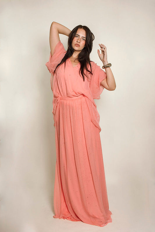 Hollys Harp Pink Chiffon Skirt Set - The Kit Vintage