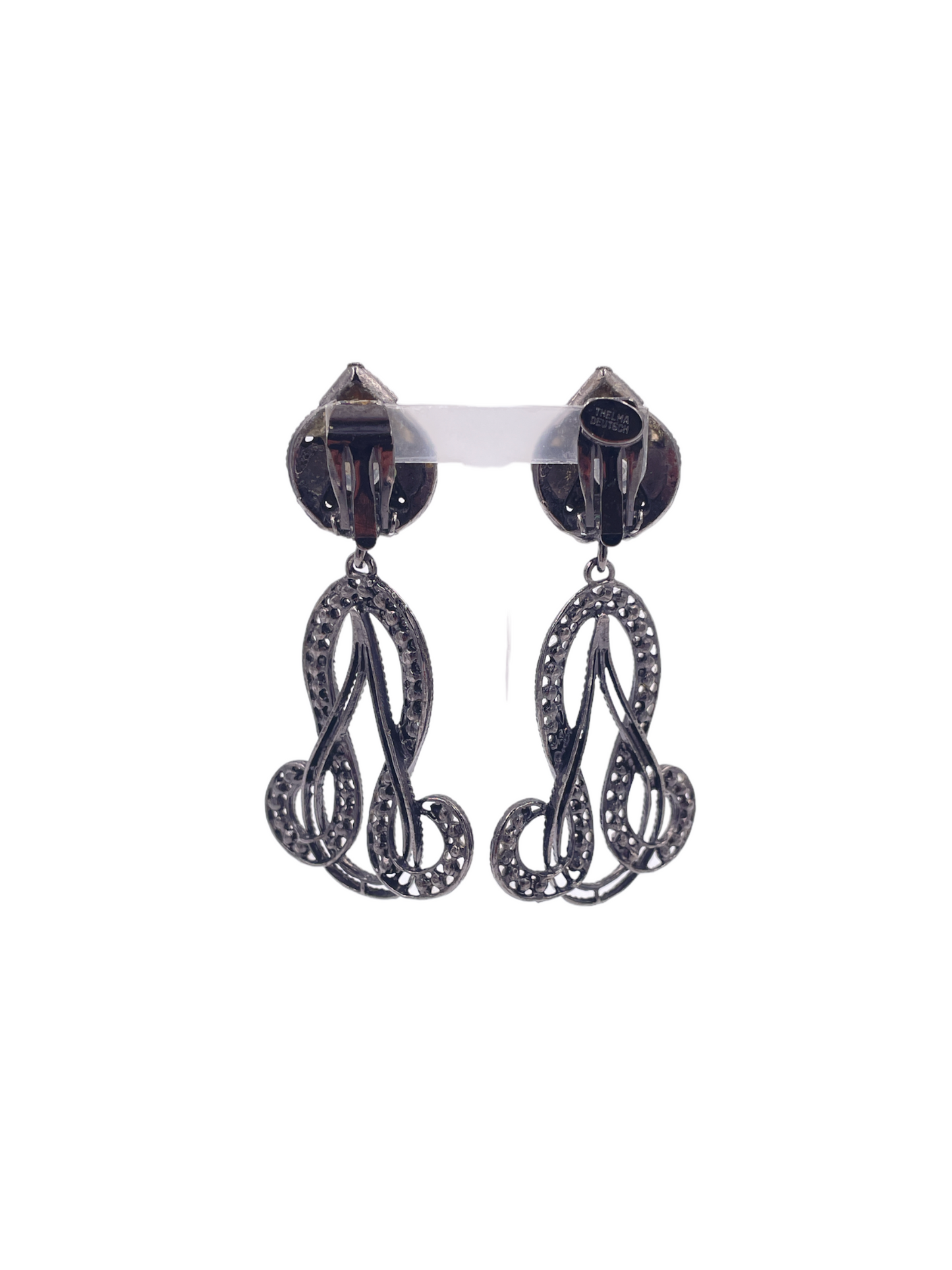 Thelma Deutsch Pink Stone Drop Earrings - The Kit Vintage