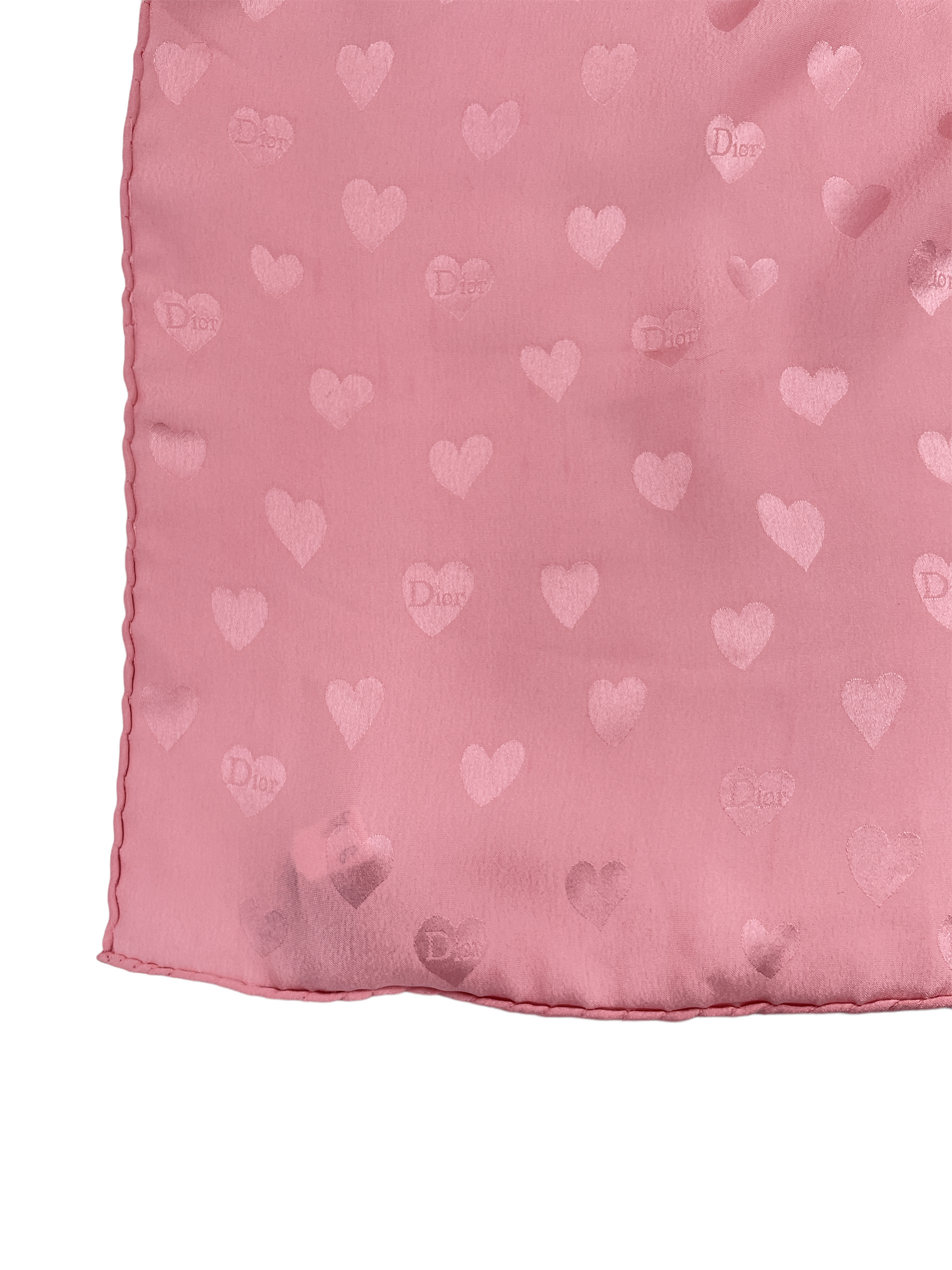 Christian Dior Pink Heart Silk Scarf - The Kit Vintage