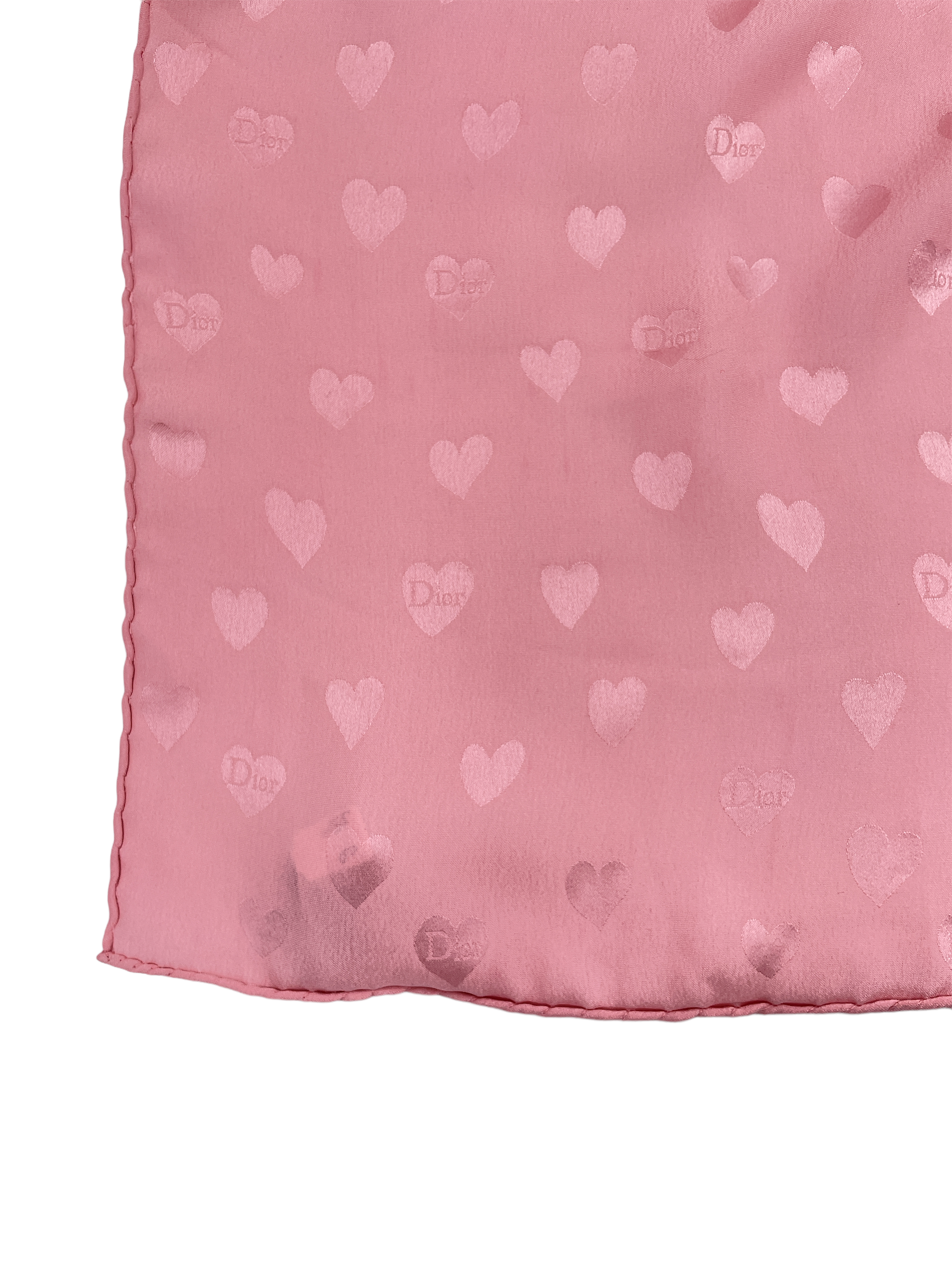 Christian Dior Pink Heart Silk Scarf - The Kit Vintage
