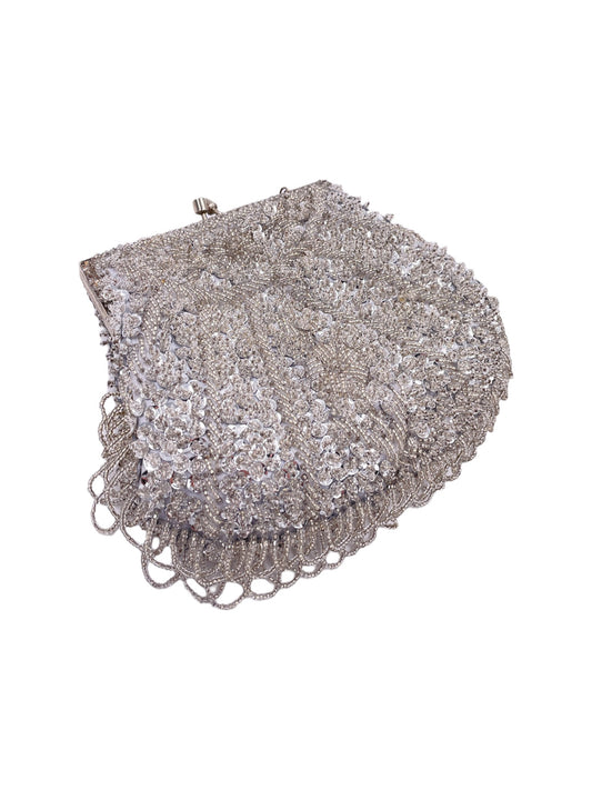 Silver Beaded Bag - The Kit Vintage