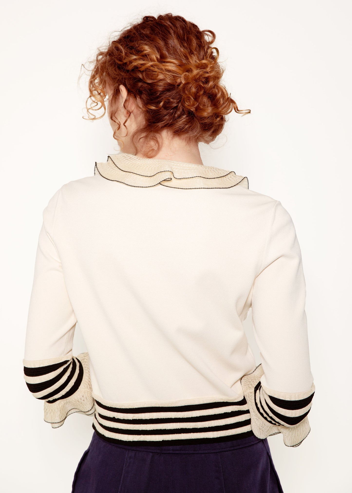 Alexander McQueen Blk Stripe Cream Sweater
