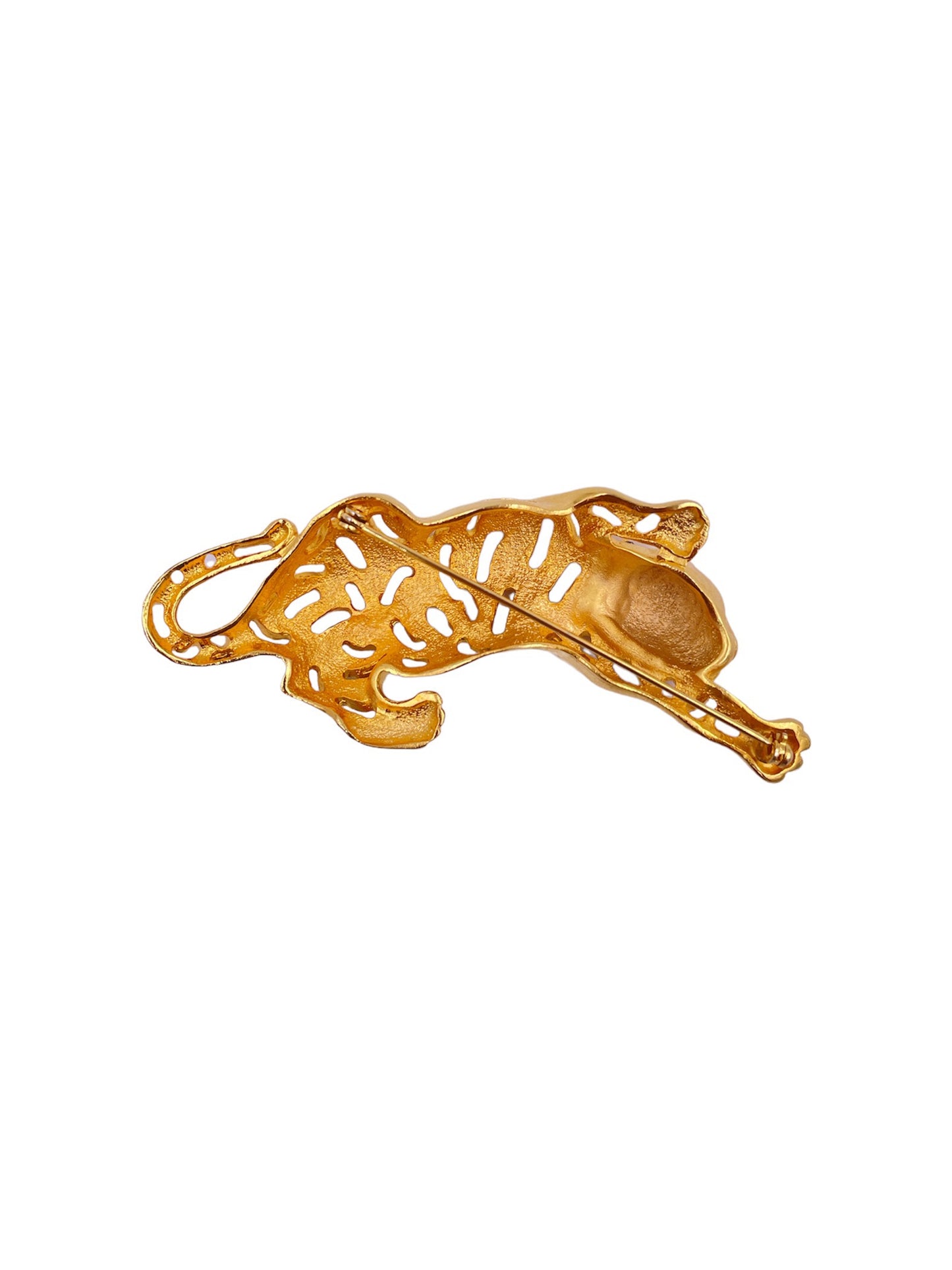 Gold Panther Brooch - The Kit Vintage