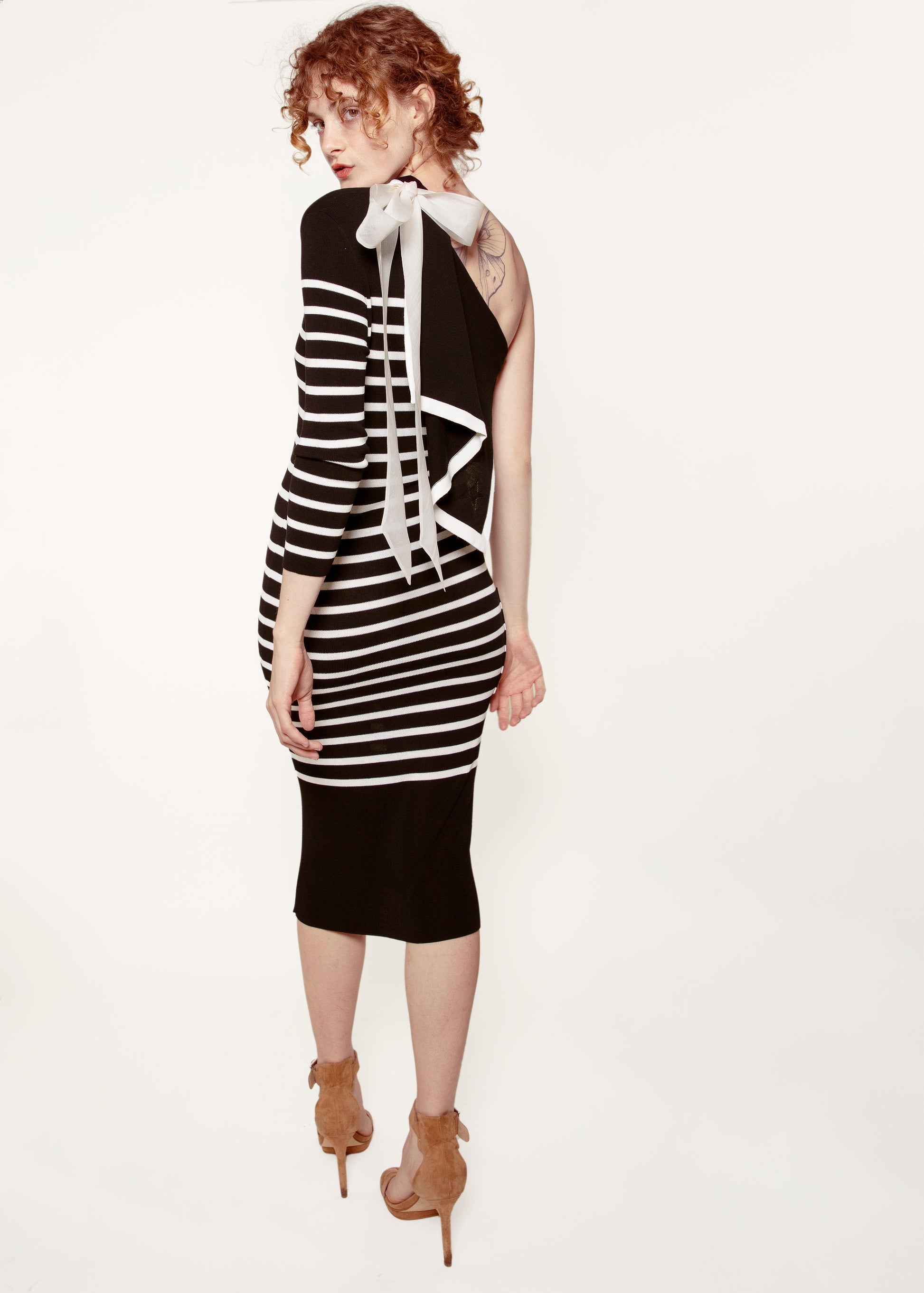 Striped Assymetrical Dress - The Kit Vintage