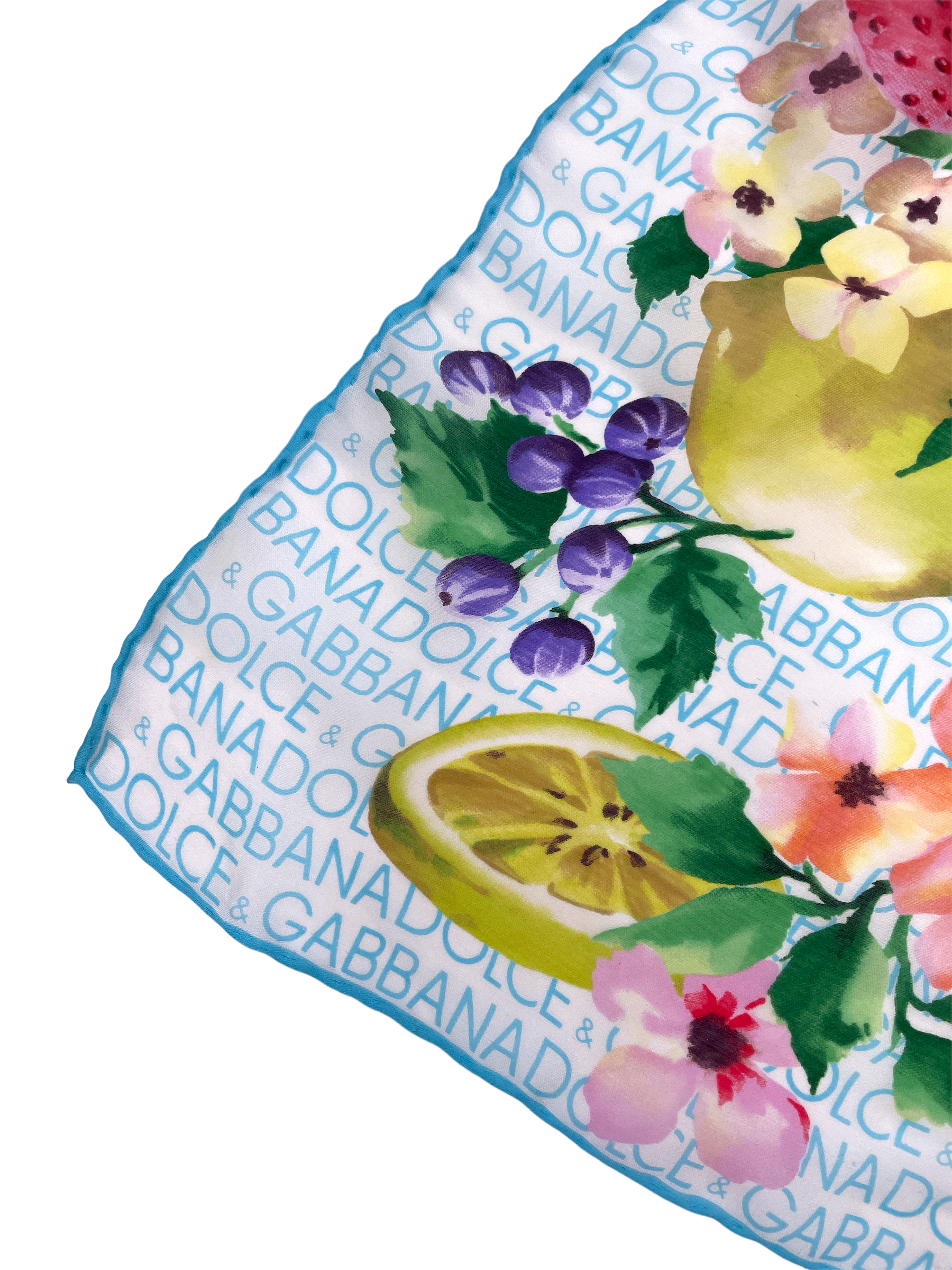 Dolce & Gabbana Cherry Floral Silk Scarf - The Kit Vintage